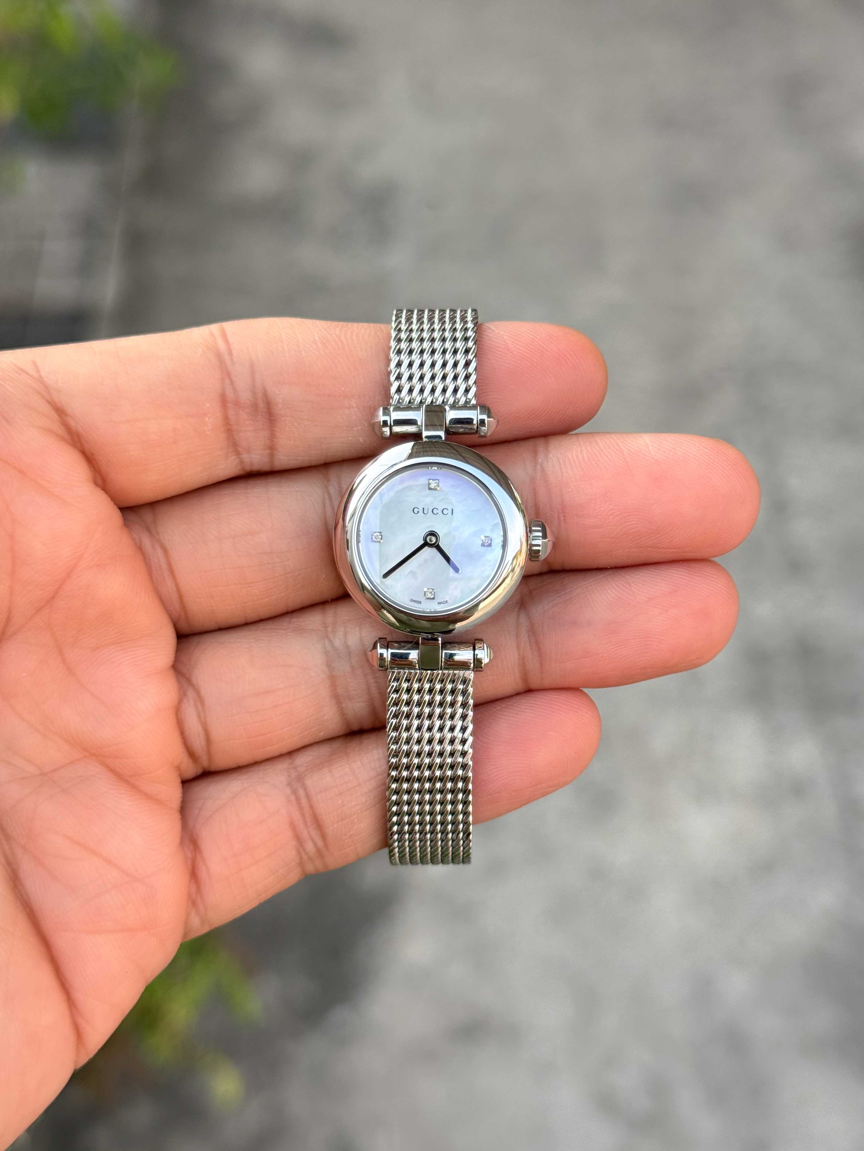 Gucci Diamantissima Diamond Lady Size Quartz หน้ามุกขาว