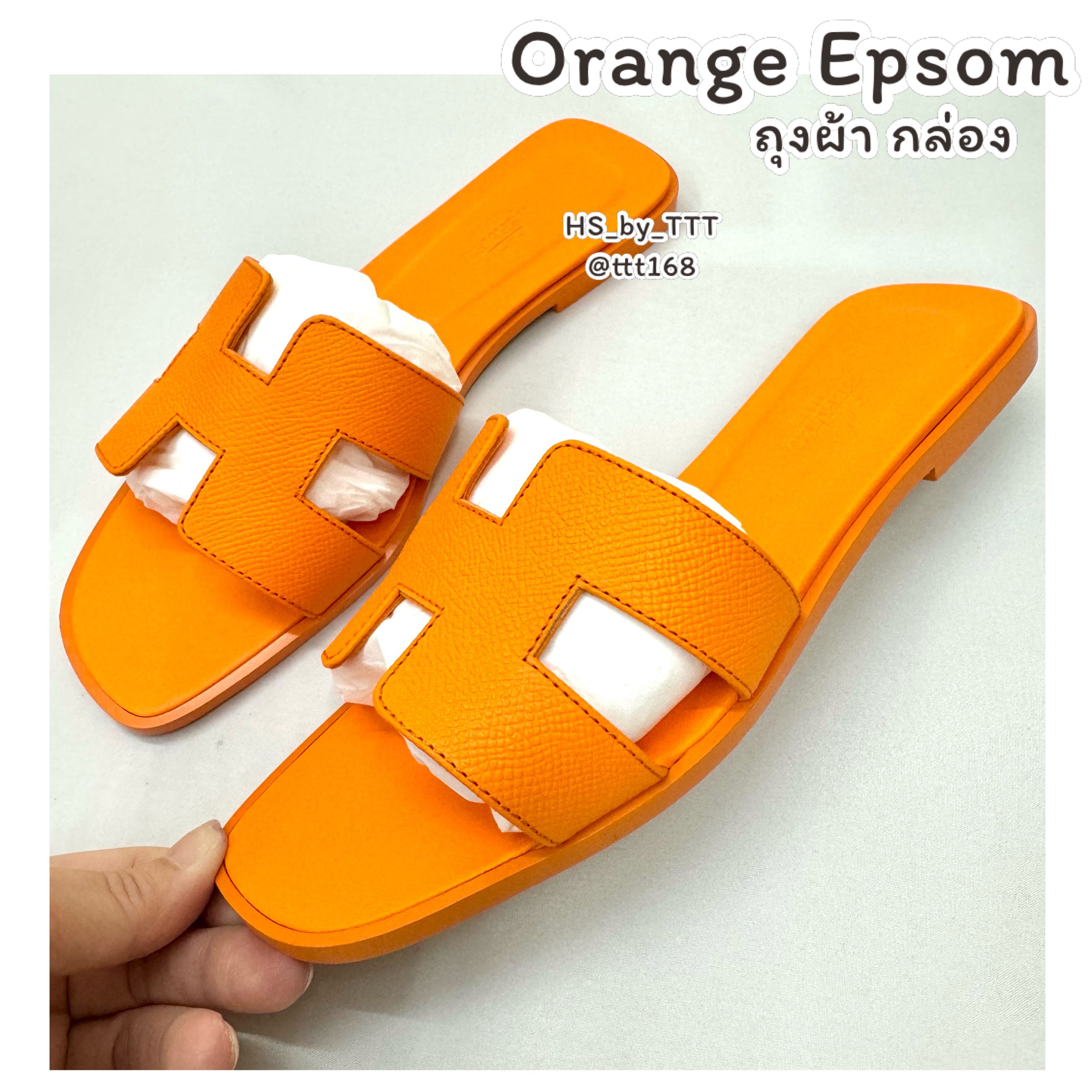 Hermes Oran Sandal Orange Sunset Epsom 38(24.5 cm)