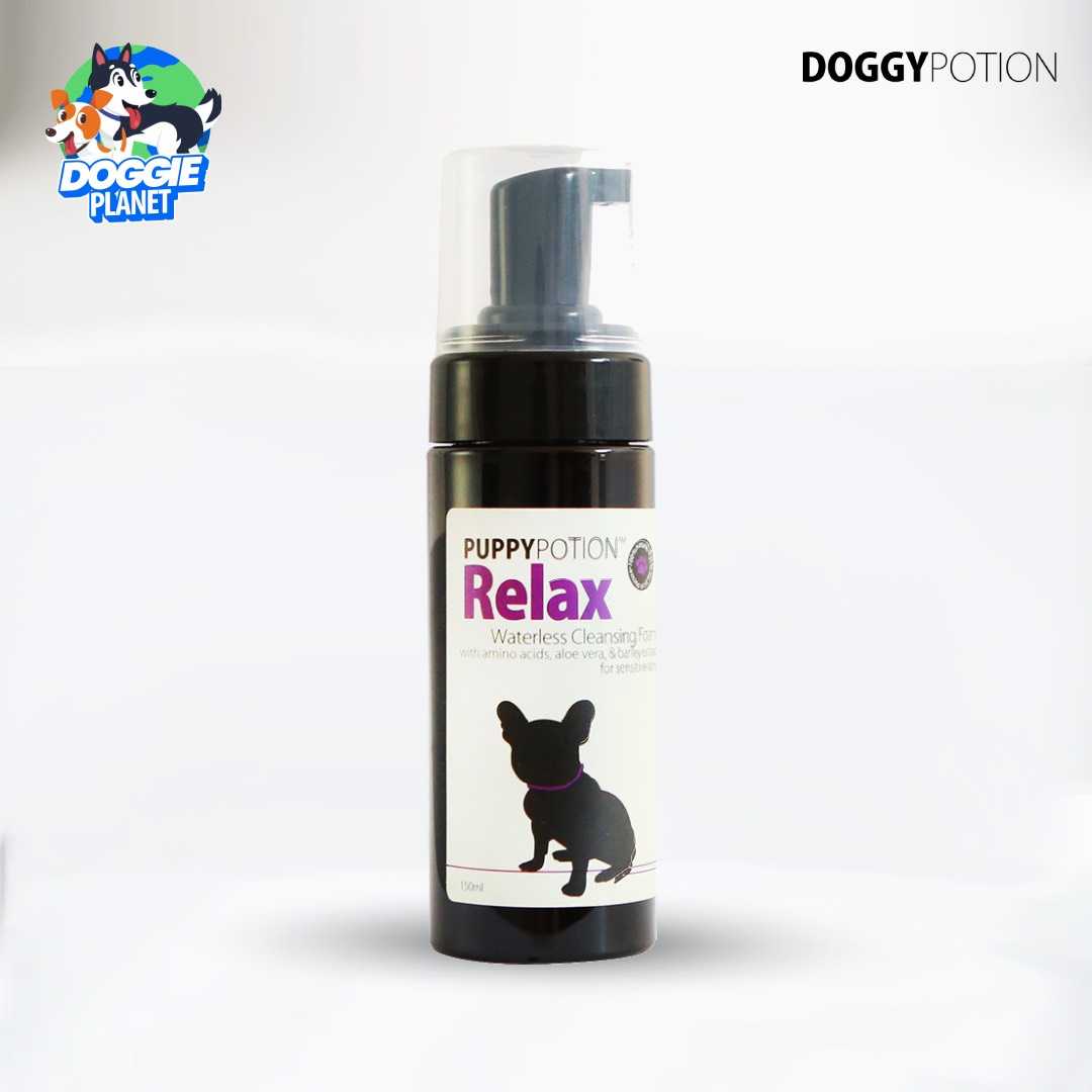 Doggy Potion รีแล็กซ์ โฟมอาบแห้งสุนัข สูตรผ่อนคลาย ลดคัน ผื่นแดง ผิวแพ้ง่าย (ธรรมชาติ) 150 มล.
