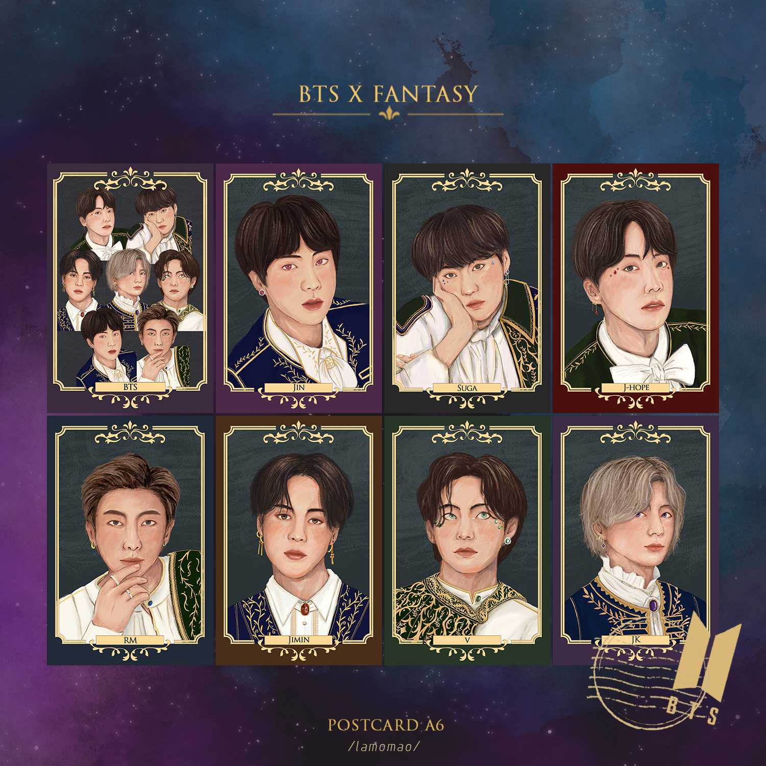 Postcard fanart BTS : Fantasy โปสการ์ด แฟนอาร์ต บังทัน