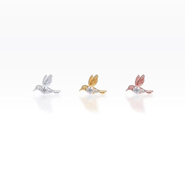 PiercingRoomByJay  Hummingbird sterling silver SCREW  เงินแท้ (ราคาต่อชิ้น)