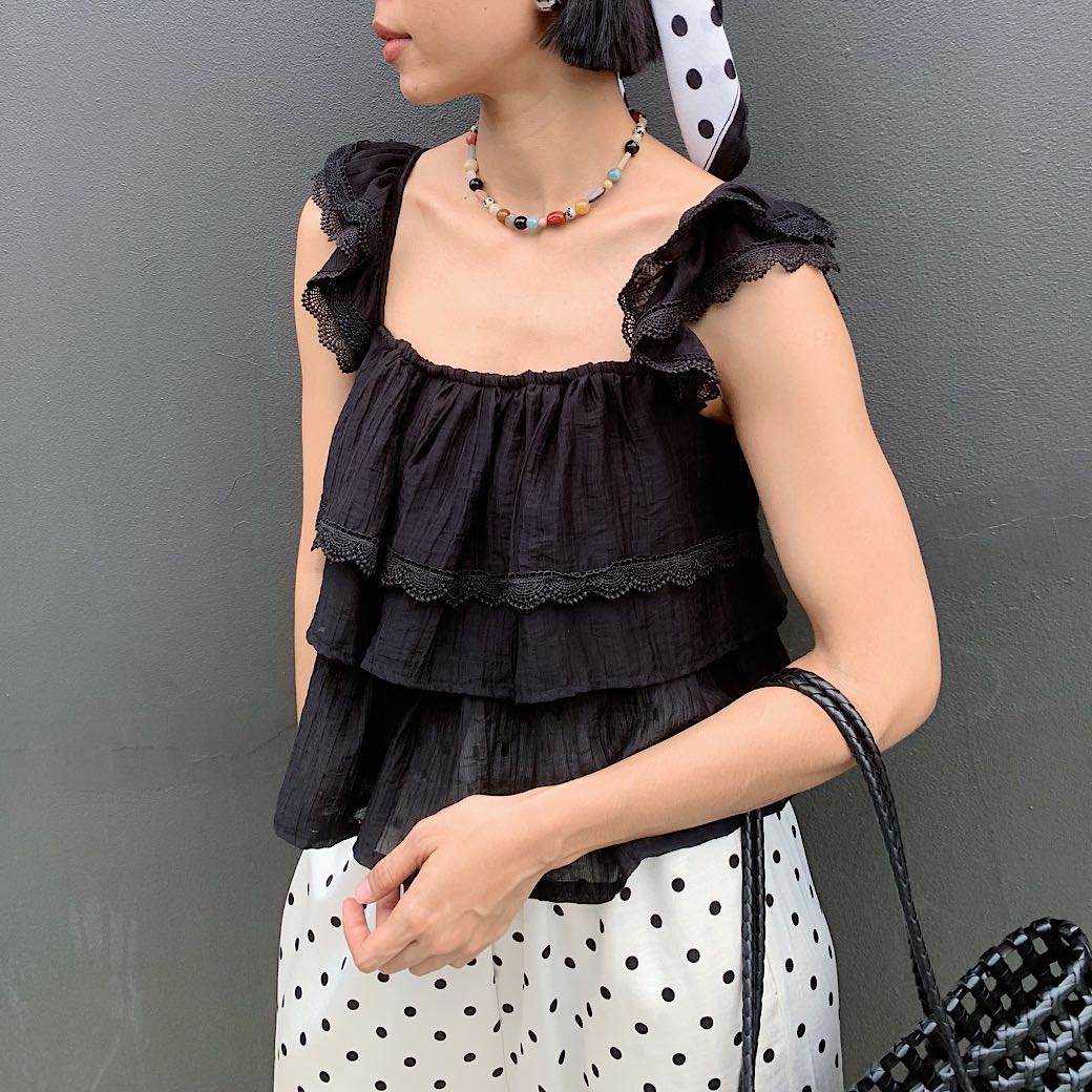 Granny ruffled blouse