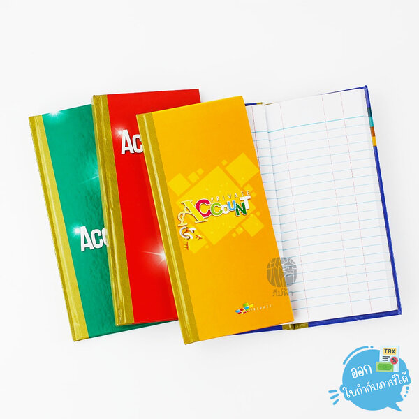 (1เล่ม) สมุดบัญชี ปกมัน ขนาด 95x205 mm.60แกรม/100 แผ่น Mayflower รุ่น M20.30