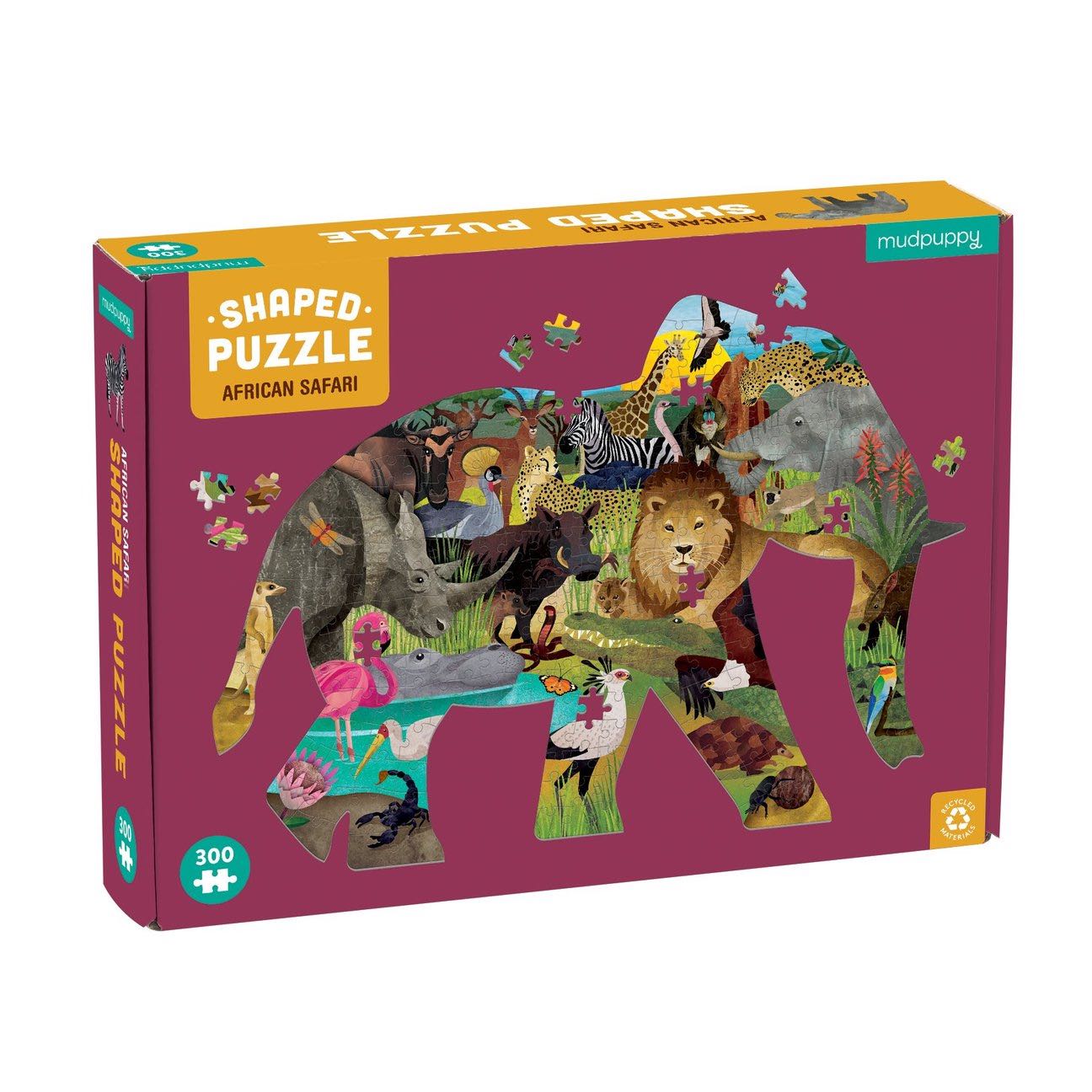 300 pieces Shaped Scene Puzzle  จิ๊กซอว์รูปสัตว์ 300 ชิ้น ลาย African Safari