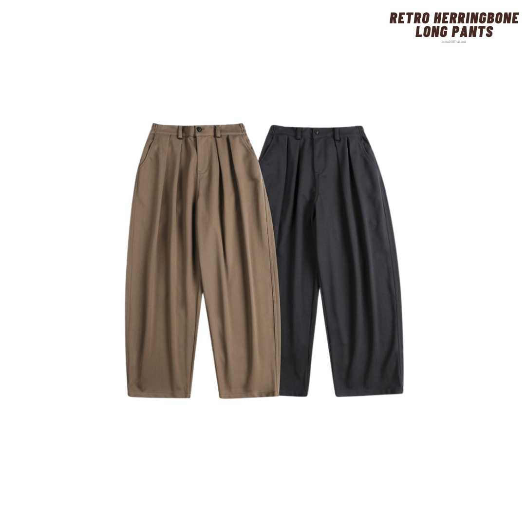 Jeera168 | Retro Herringbone Long Pants (พรีออเดอร์)