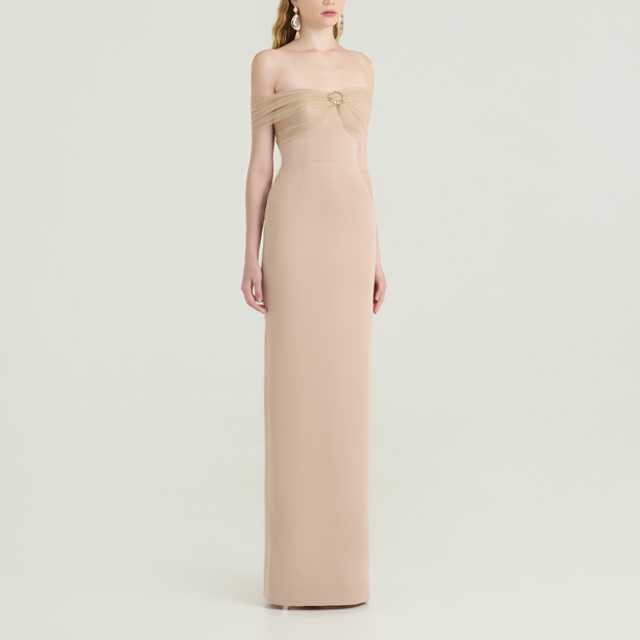SS24 | STRAPLESS CREPE MAXI DRESS