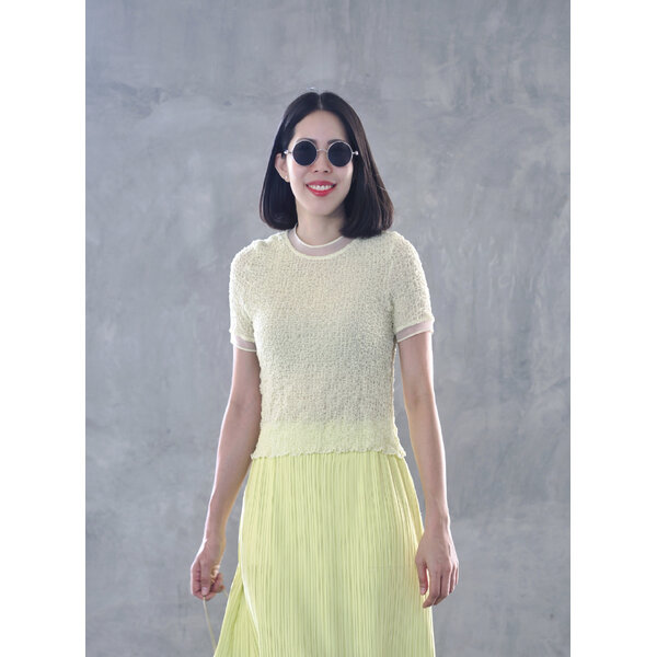 ปรับราคาลง20%!! 2MUAY รุ่น GJO1448 เสื้อพลีทคุณภาพ SMOCK PLEATED TOP 6 สี FREE SIZE