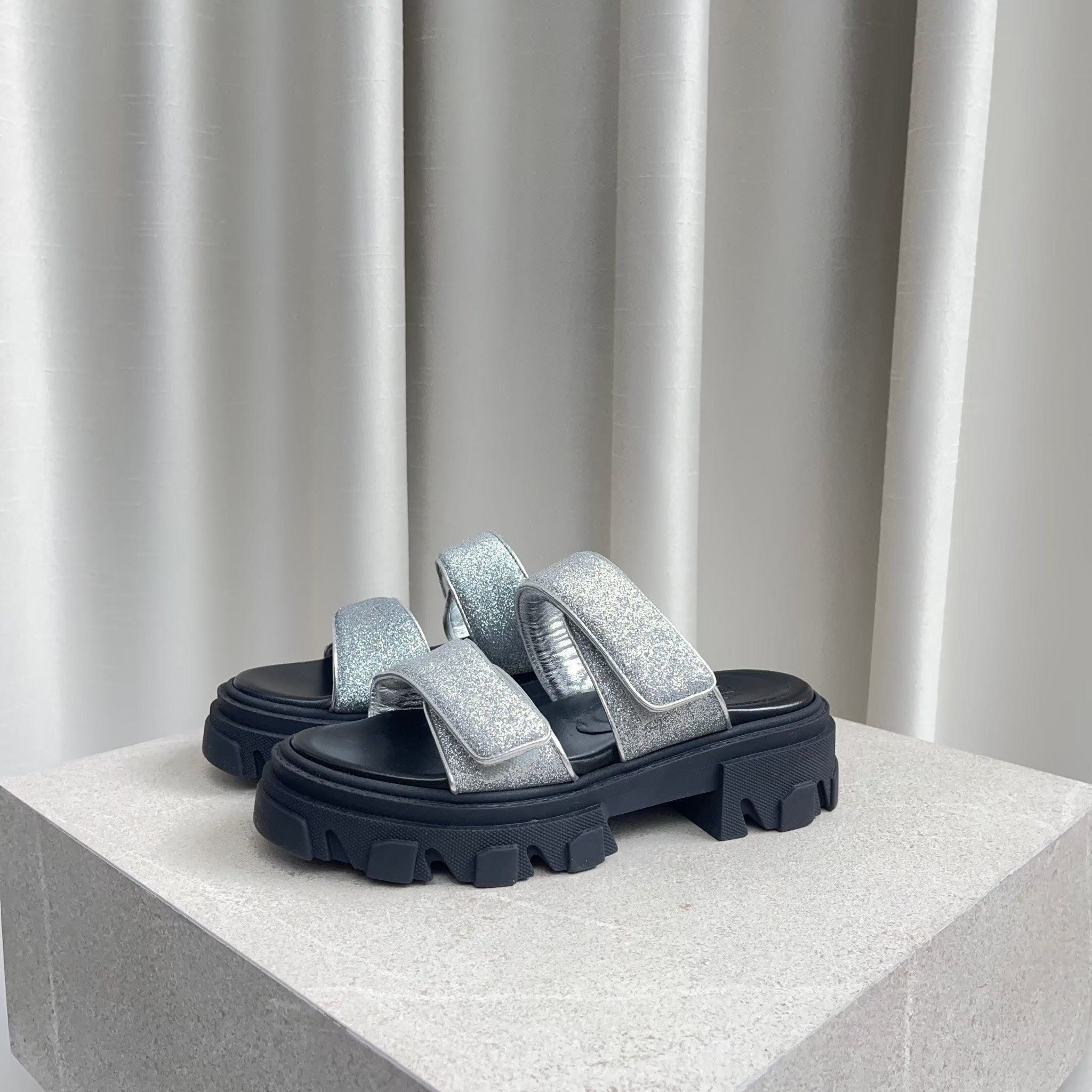 SALE GIABORGHINI ADELAIDE PATENT - SILVER GLITTER