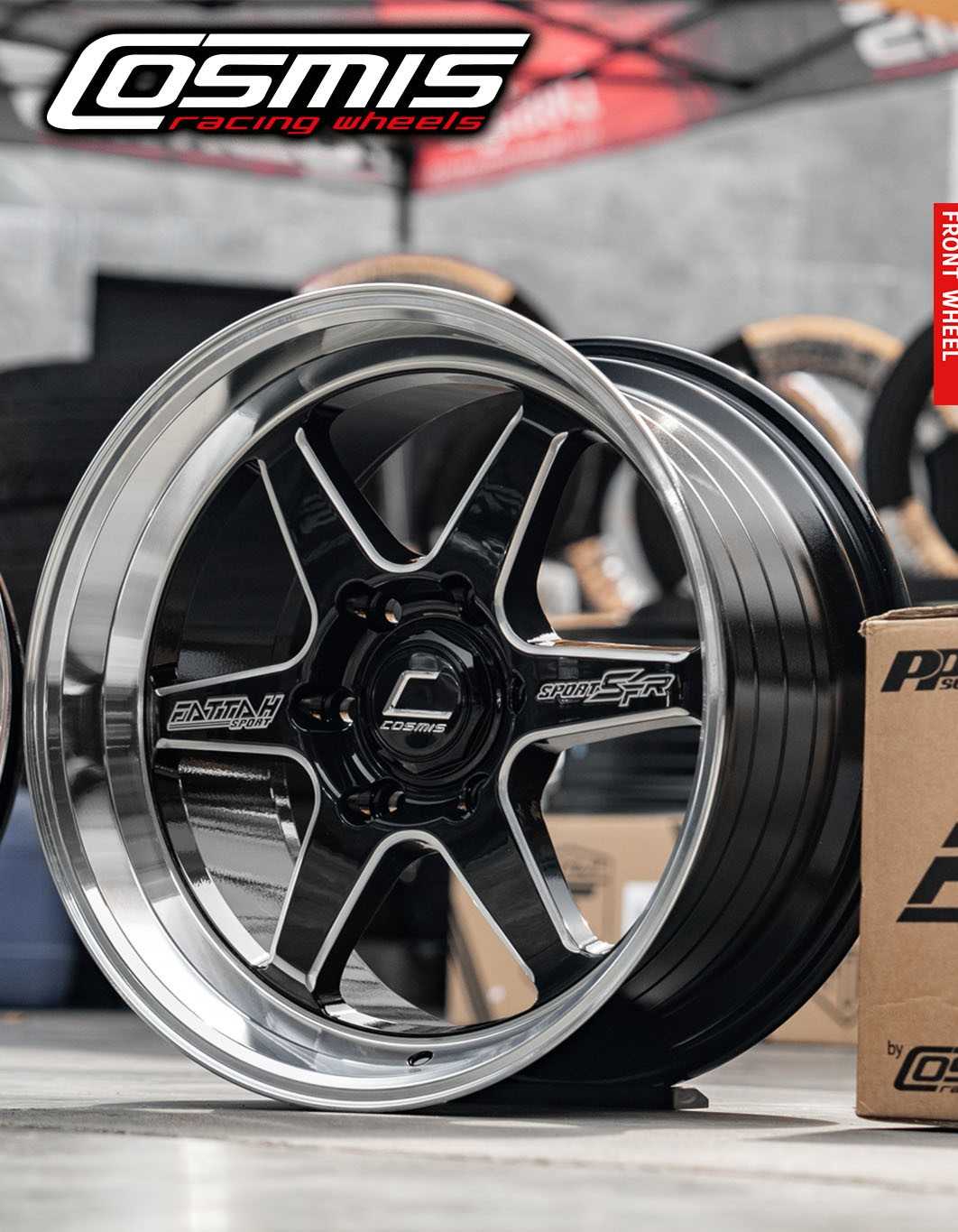 แม็กซ์ SPORT-SFR 18X10.5 6X139.7 ET32 CB.106 B-LP-W XZ(สีดำ+ขอบเงา+CNCข้างก้าน+CNCตัวหนังสือ)
