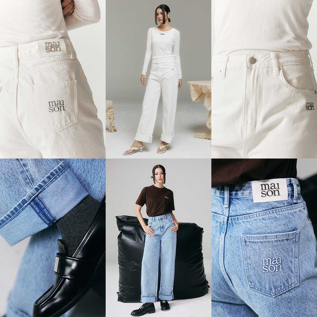 maison KEEPS | Pluto Jeans | Unisex | กางเกงยีนส์ทรงขากระบอกตรง กางเกงเอวกลางระดับสะดือ ไม่ใช่เอวสูง