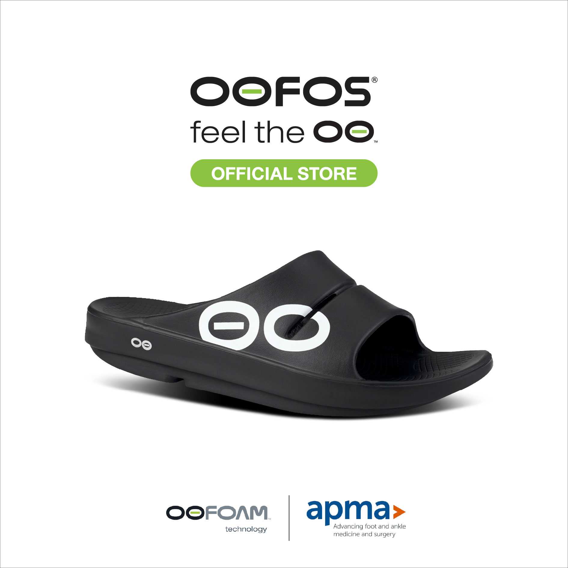 OOahh Sport Black White OO - รองเท้าเพื่อการฟื้นฟู (สินค้าโปรโมชั่น รับคืนไม่รับเปลี่ยน)