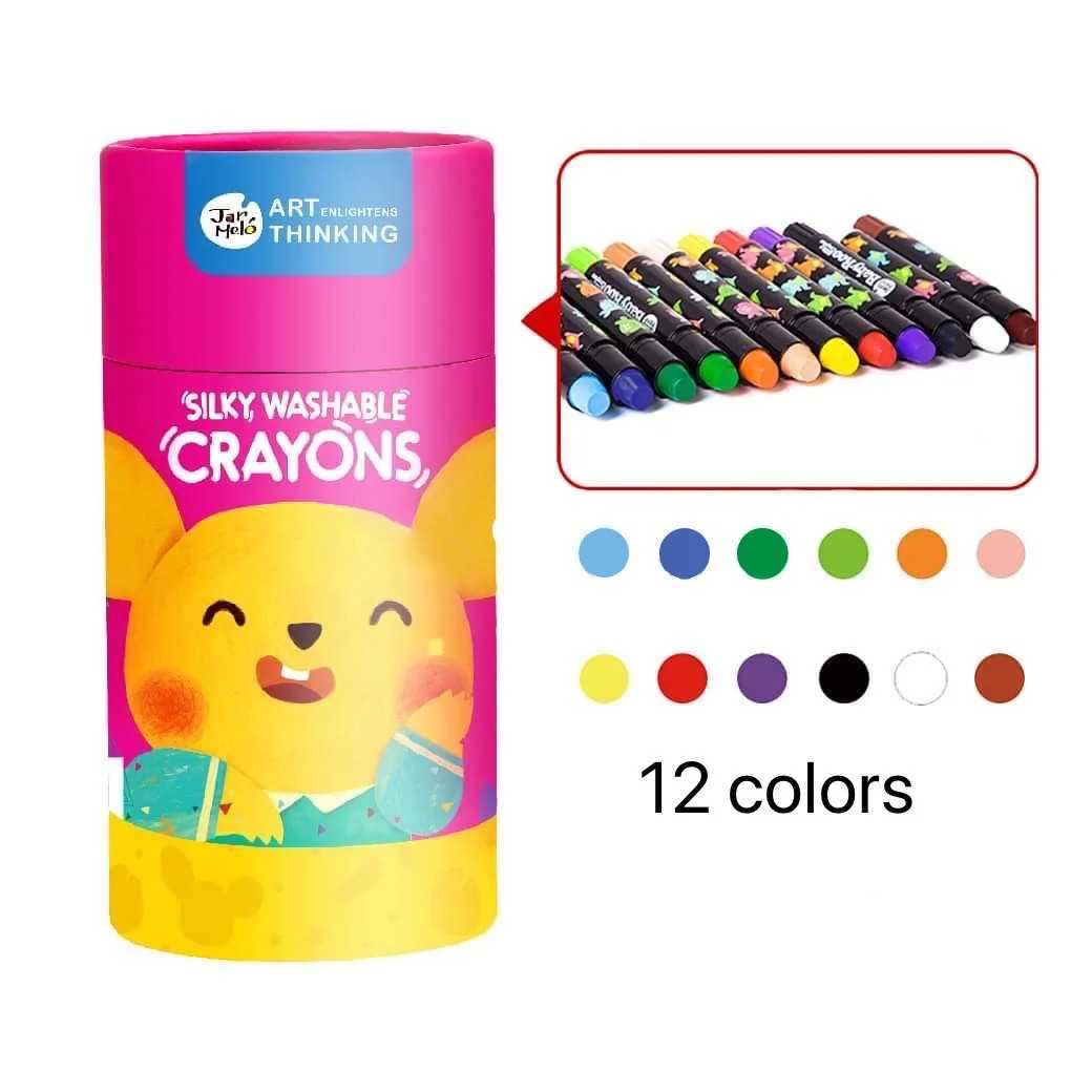 Best Seller Joan Miro สีเทียนปลอดสารพิษ 12 สี Baby Roo Silky Crayon สีเทียนเด็ก แพคเกจใหม่