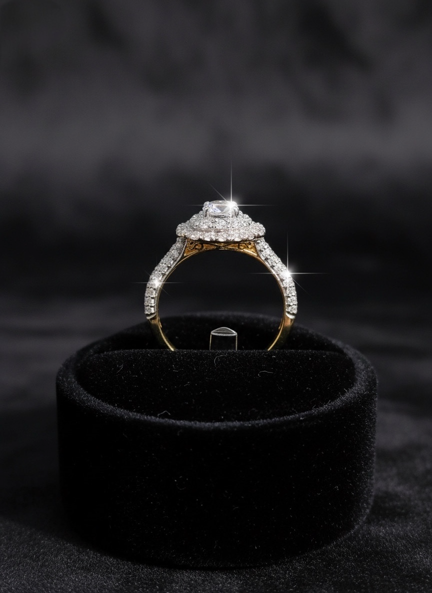 แหวนเพชรดีไซน์ดอกไม้ เพชรยอด 0.40 ct