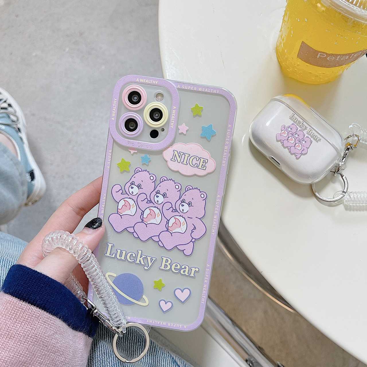 ♡ เคส iPhone : Carebears สีม่วง lucky bear (ไม่มีสายคล้องนะคะ)