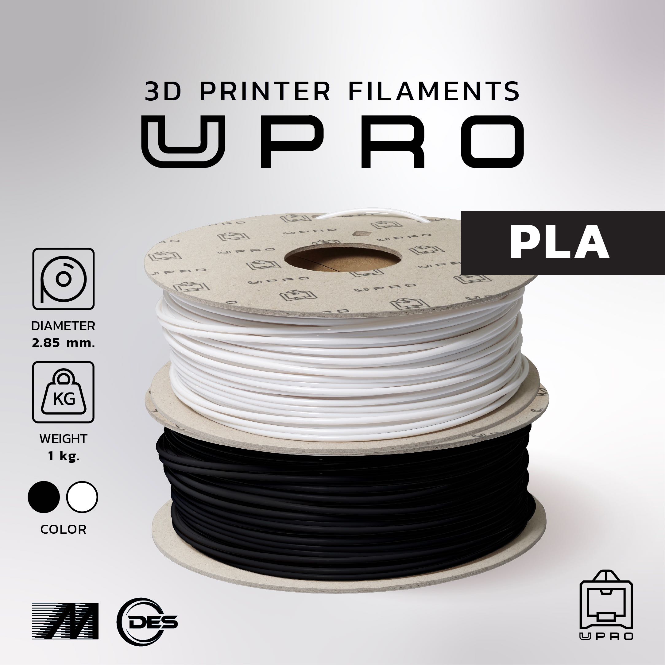 UPRO PLA 2.85 mm. Black, White  Color