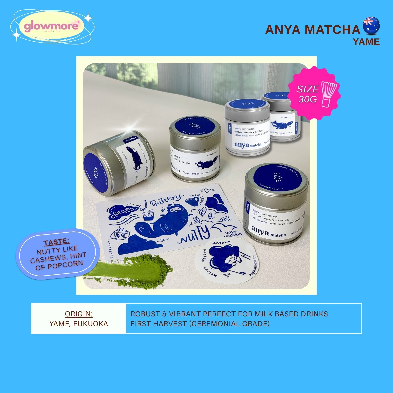 💝 Anya Matcha - Yame Ceremonial Grade Matcha 30g