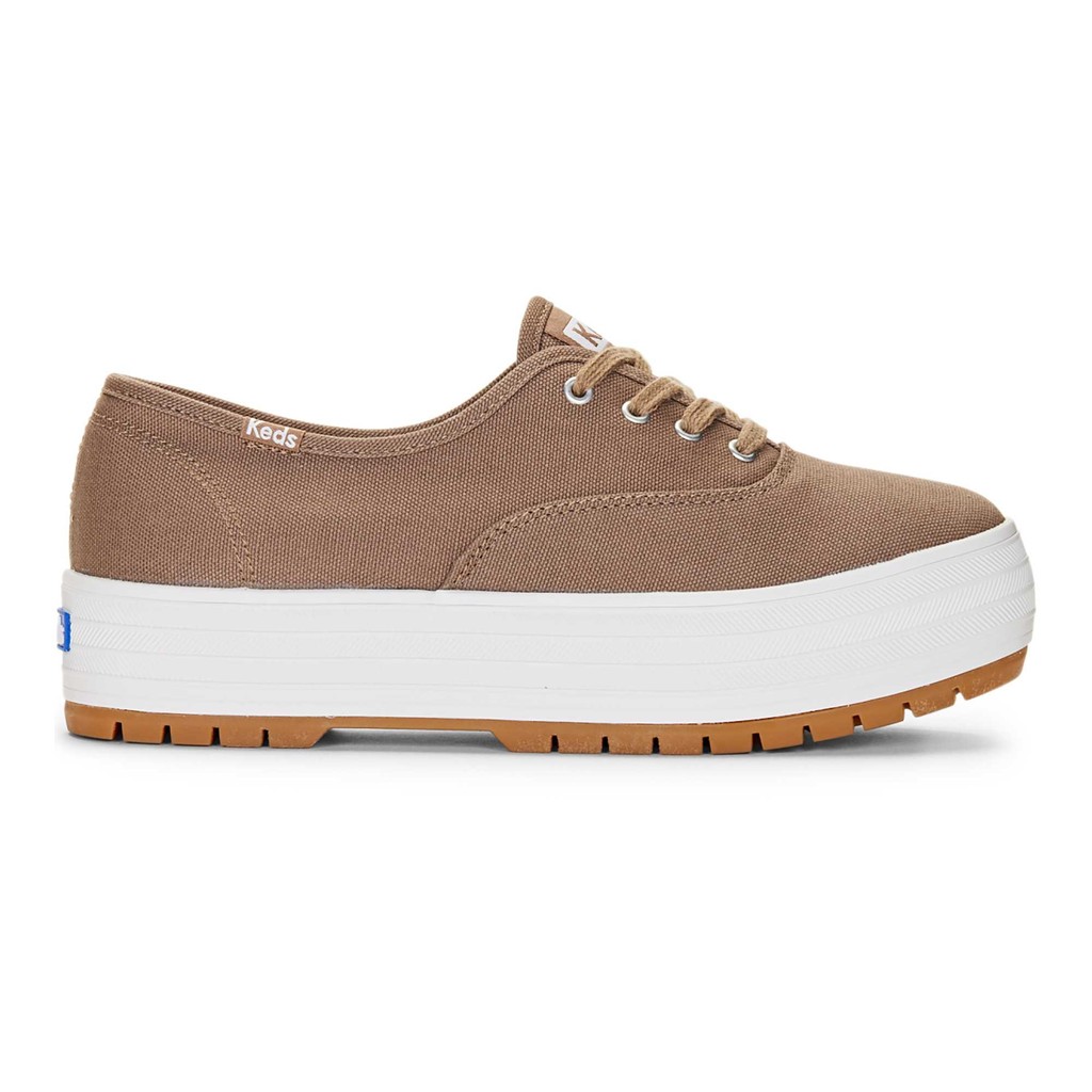 Keds รุ่น The Platform Lug Canvas รองเท้าผ้าใบ ผู้หญิง สี Caribou - WF67634