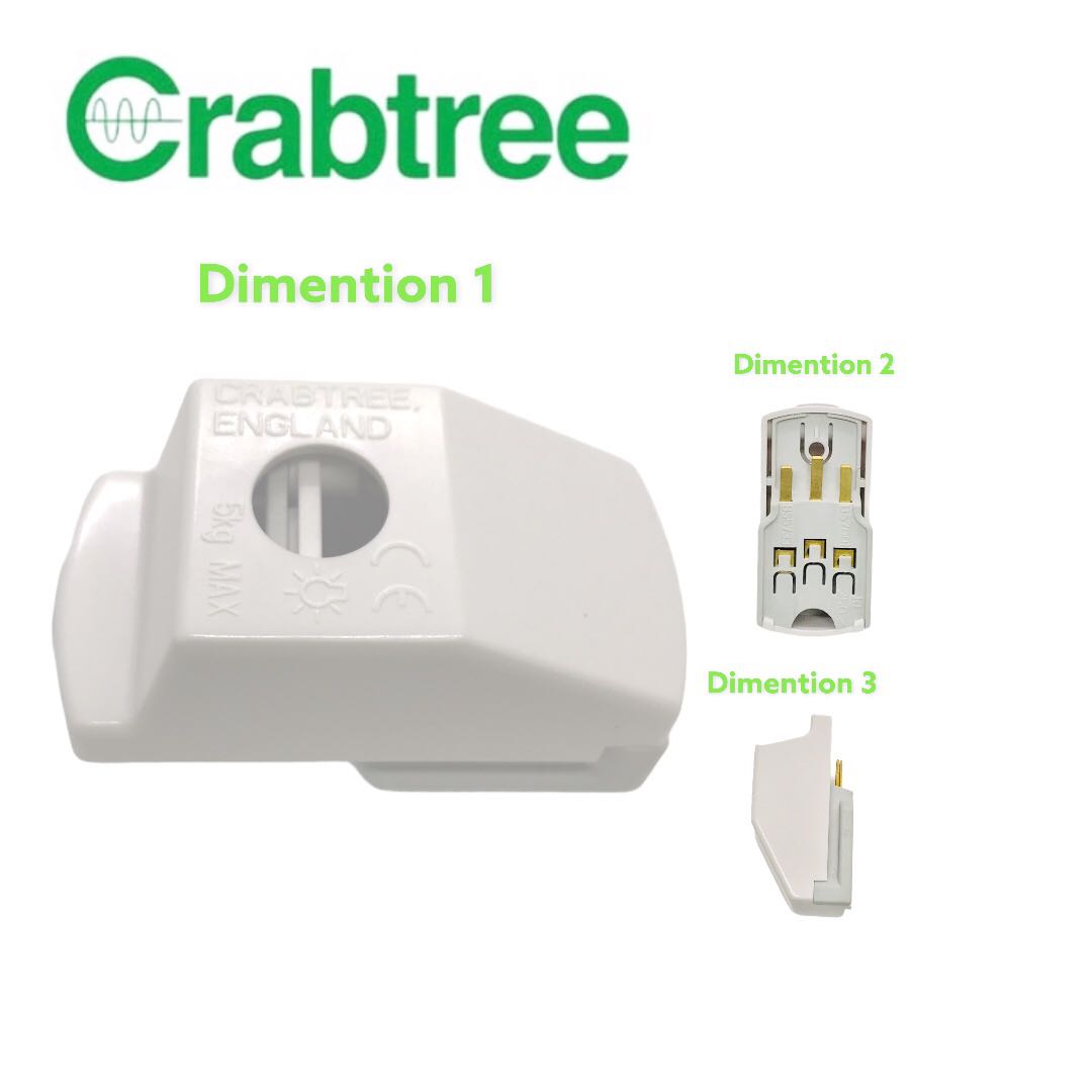 LSC- 5006  CRABTREE ปลั๊กตัวผู้แบบเสียบข้าง  Luminaire Support Coupler