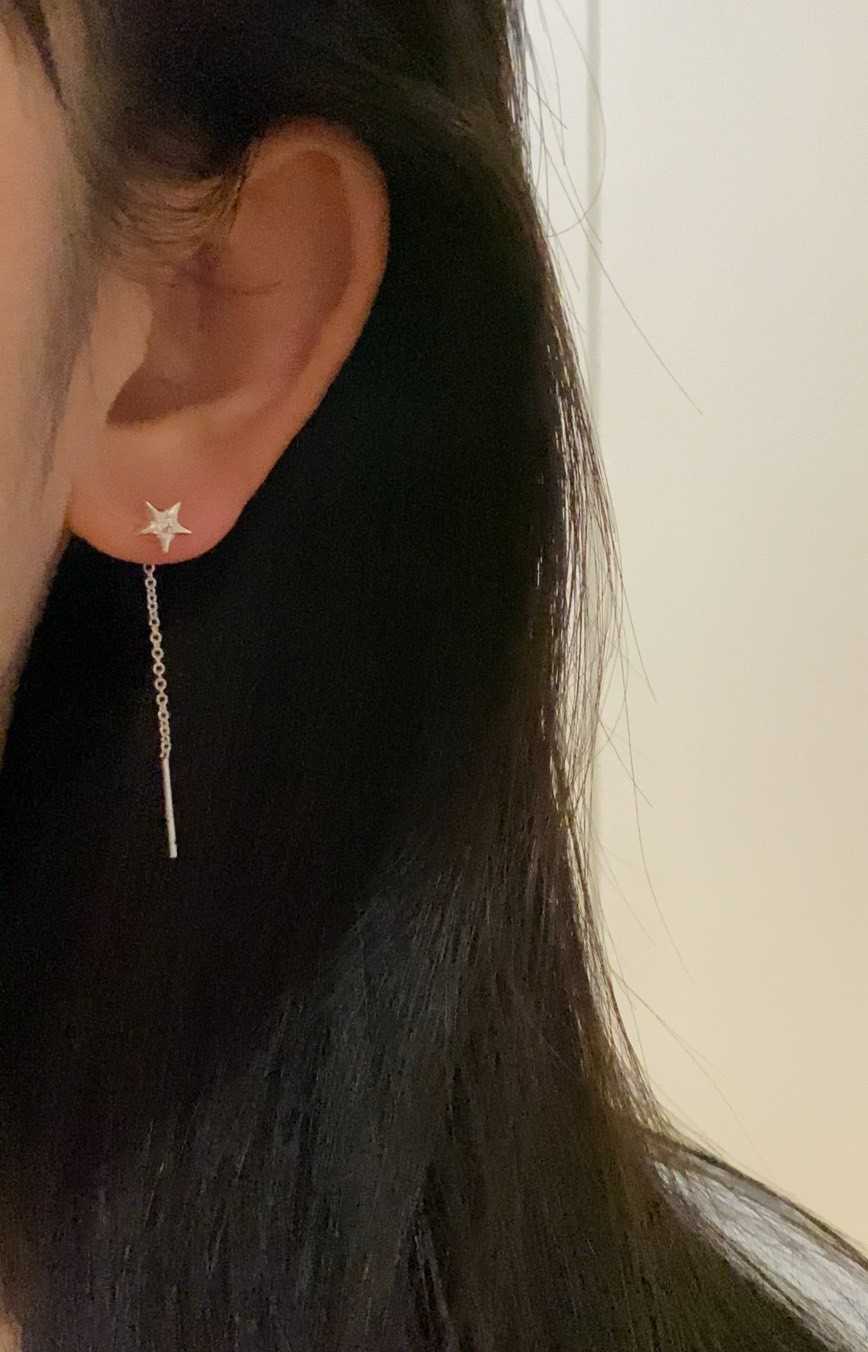 A211 (ดาว)(ไม่ใส่จุก) เงินแท้ แพ้ง่ายใส่ได้ ต่างหูร้านกากา GAGASTORETH