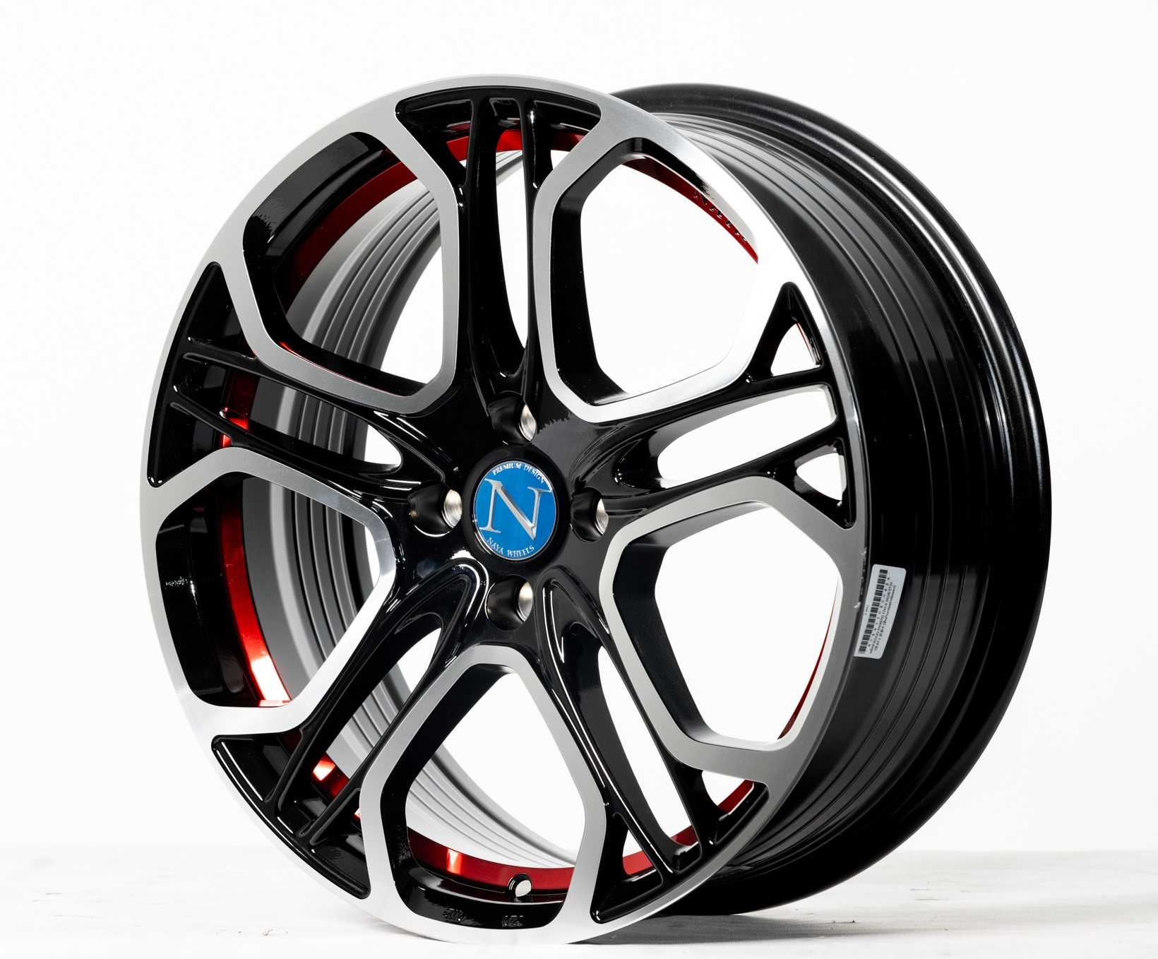 แม็กซ์ ROZZO (YA9979) 17x7.0 4X100 ET35 CB.67.1 (R)B-P (สีหน้าเงาร่องดำท้องแดง)