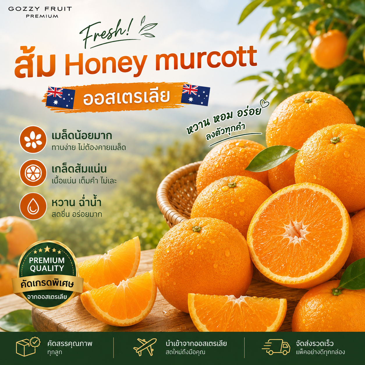 ส้ม Honey murcott ออสเตรเลีย