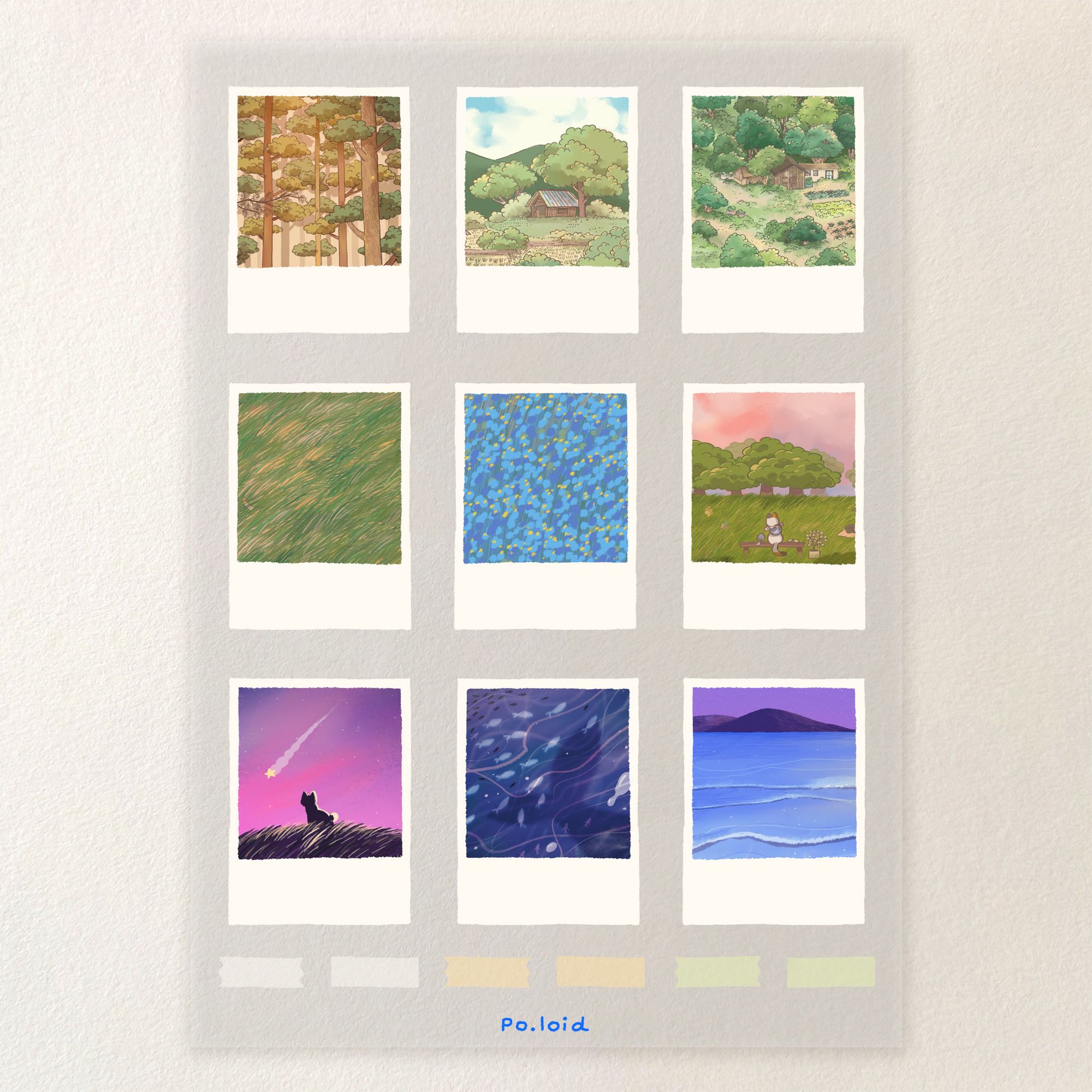 Polaroid landscape sticker