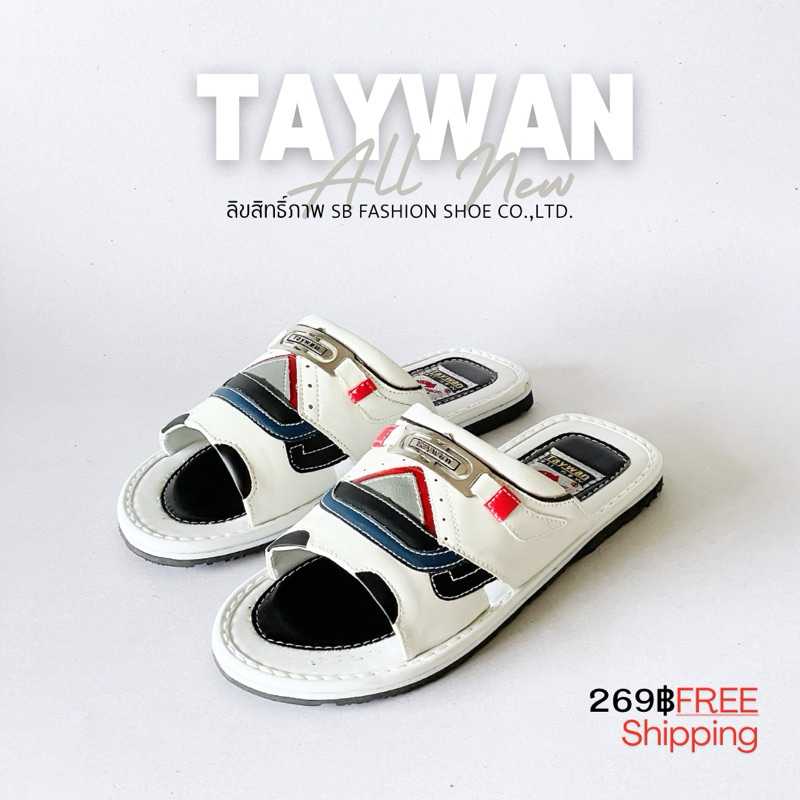 รองเท้าหนังผู้ชาย พื้นบาง  สไตล์  ป้าย Taywan หนังเทียม สีขาว 36-45 รุ่น 908