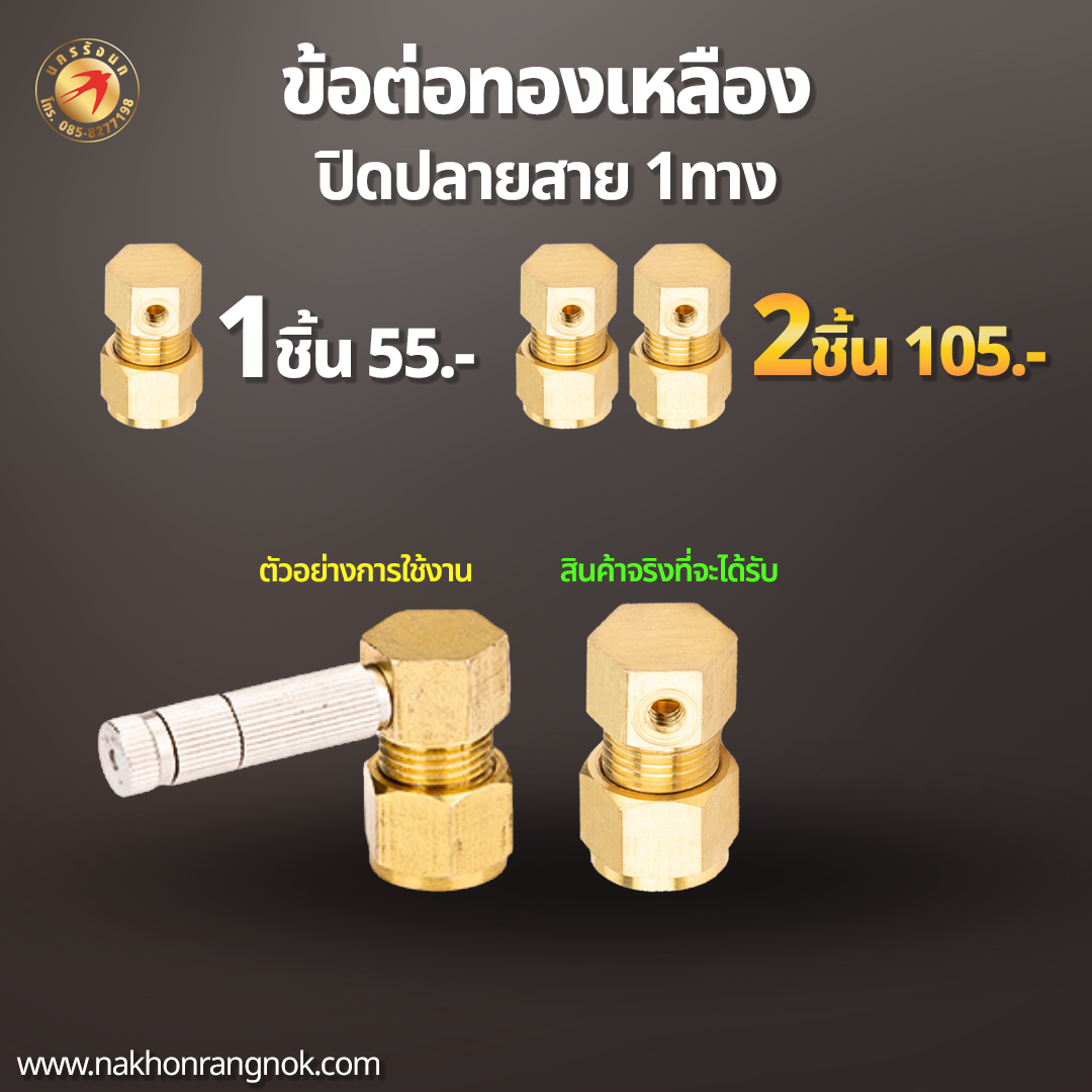 ปิดปลายสาย 1ทาง ทองเหลืองแท้  (สั่งซื้อ 2ชิ้น/105)