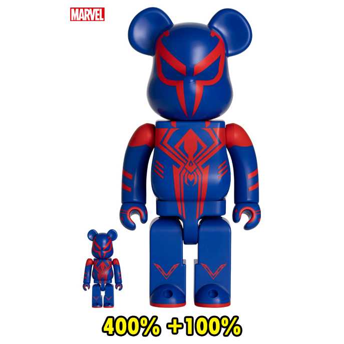 BE@RBRICK SPIDER-MAN 2099 (Spider-Man: Across the Spider- Verse) 100% & 400% (TC)