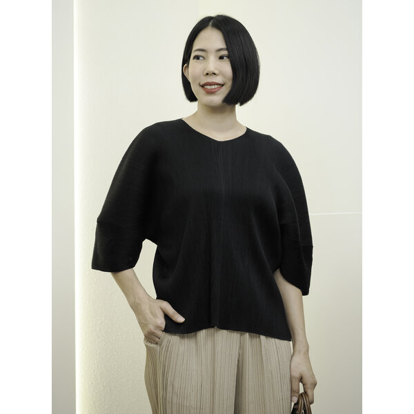 2MUAY รุ่น GM15410 เสื้ออัดพลีท BAT SLEEVE PLEATED TOP 5 สี FREE SIZE