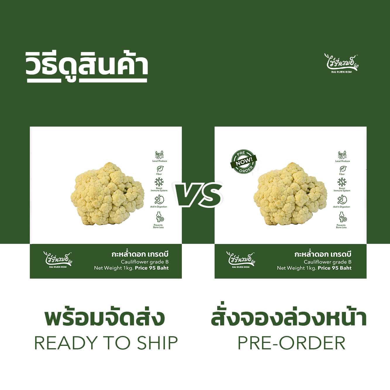 สินค้าแช่เย็น - กะหล่ำดอก : Cauliflower