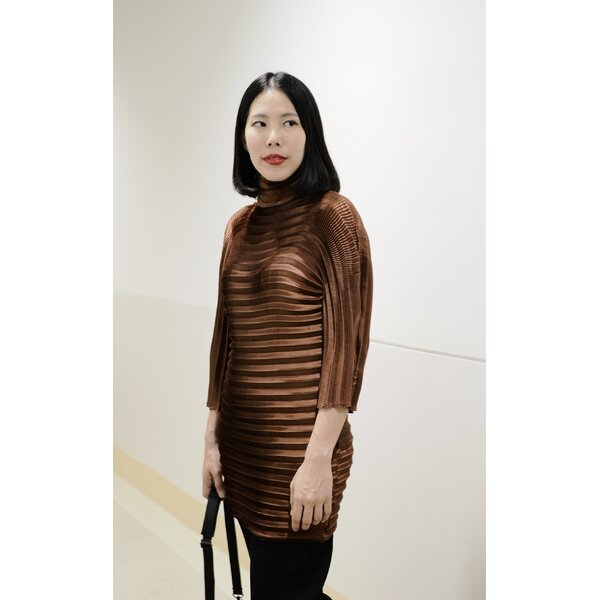 ปรับราคาลง!! 2MUAY GA6004-1 เสื้อพลีทคุณภาพ FOLD OVER NECK PLEATED TOP 3 สี FREE SIZE