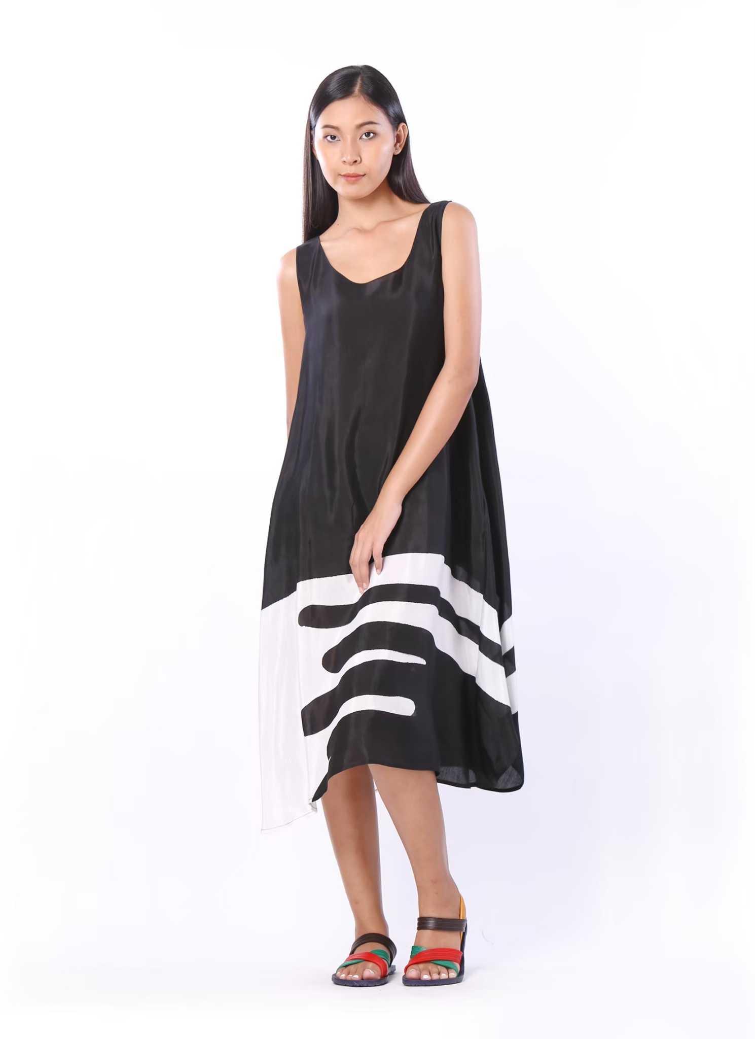 (Pre-order) Sac Sleeveless Dress Cotton Silk Hand paint