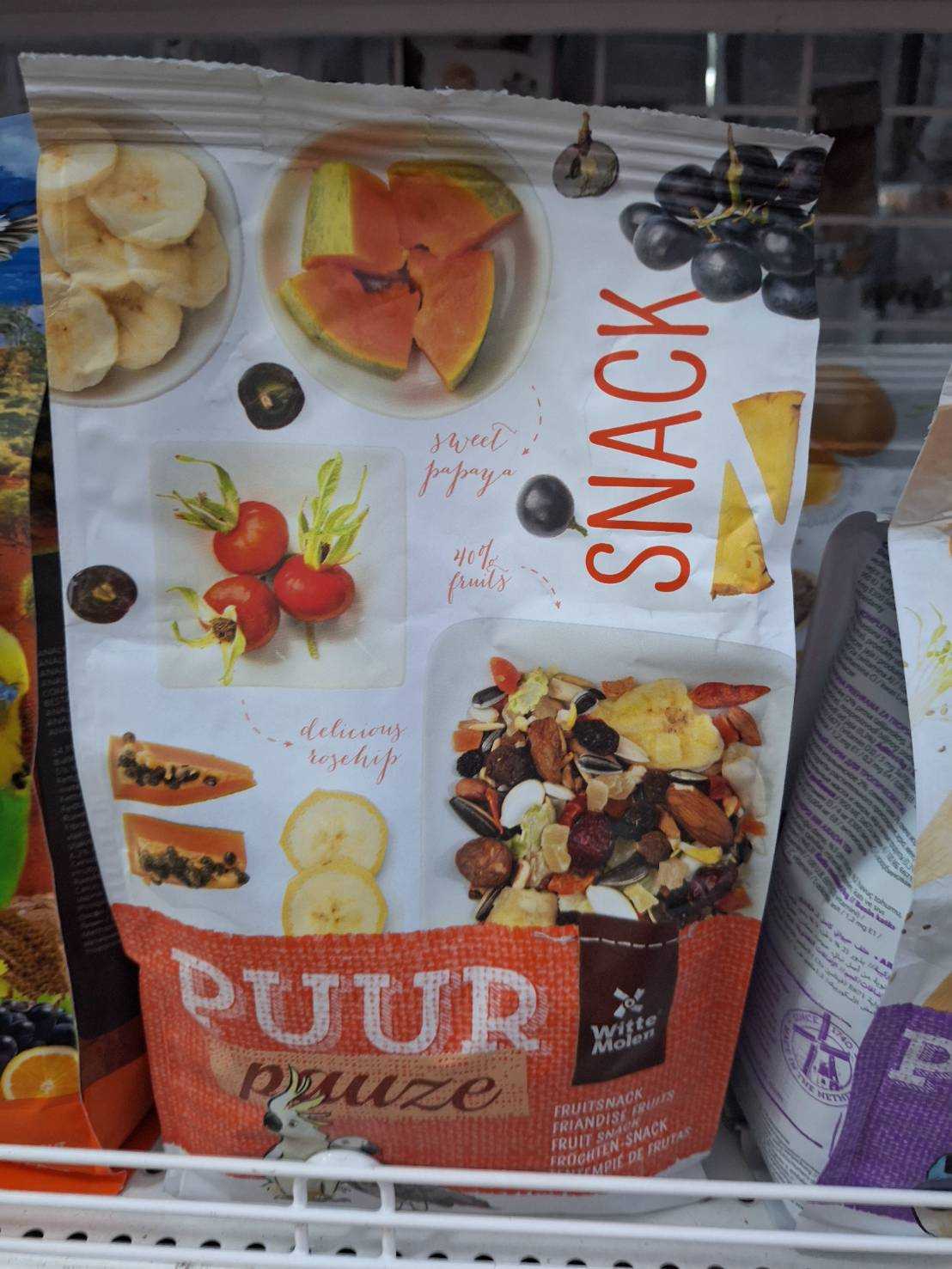Puur Pauze Snack ขนมนก สำหรับนกแก้วทุกสายพันธุ์ 750กรัม.