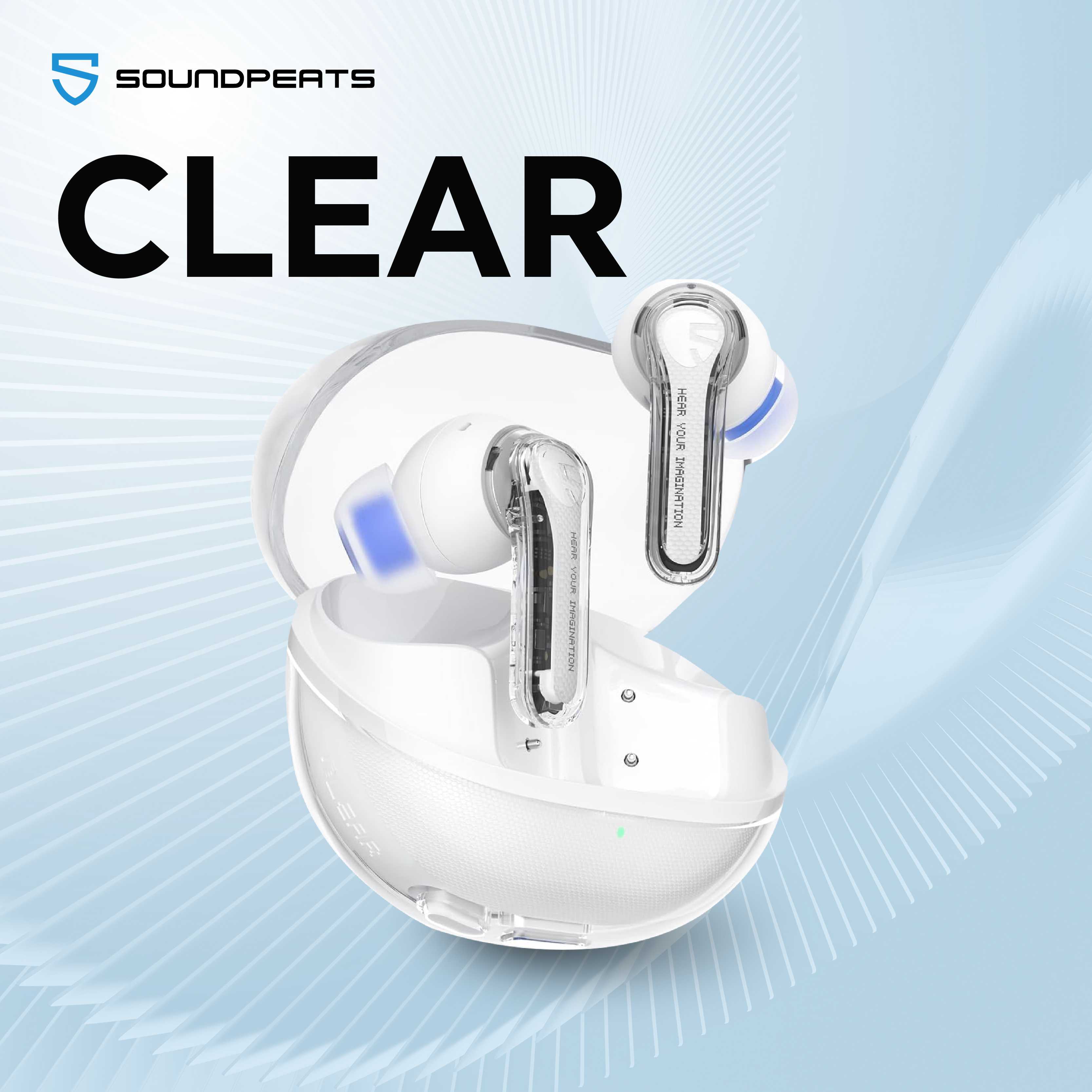 (ประกันศูนย์ไทย 1ปี) SoundPEATS Clear White หูฟังไร้สาย หูฟังบลูทูธ Bluetooth 5.3 Dual Mics ENC