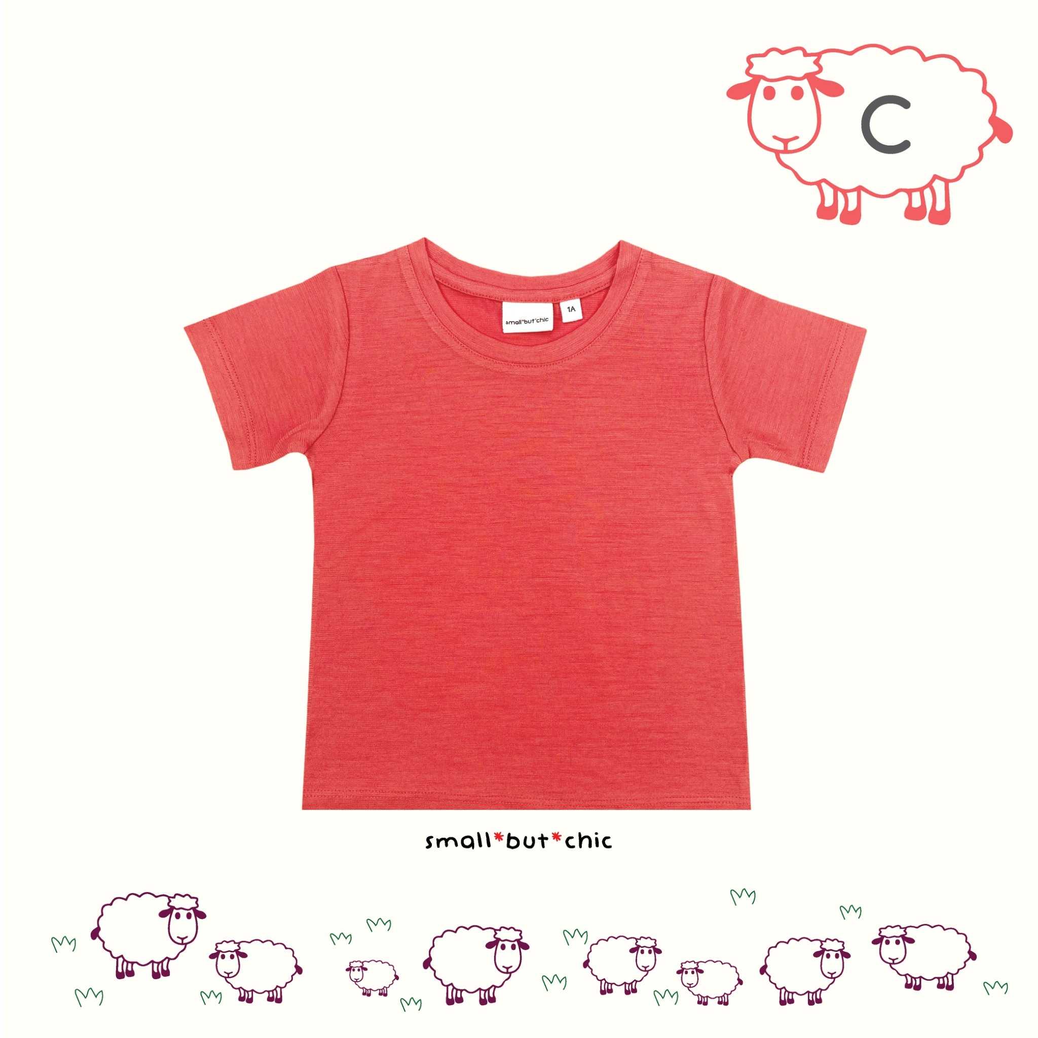 เสื้อแขนสั้นสีส้มผ้า Merino (TS-018C)