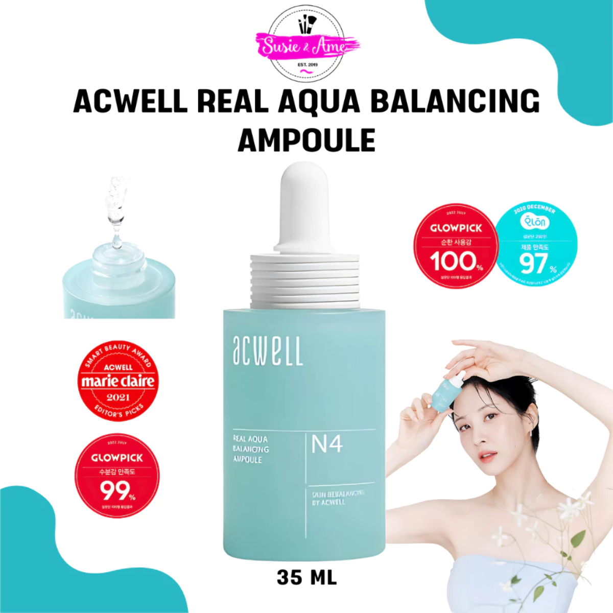 Acwell Real Aqua Balancing Ampoule (35 ml.) แอมพูลบำรุงผิวหน้า