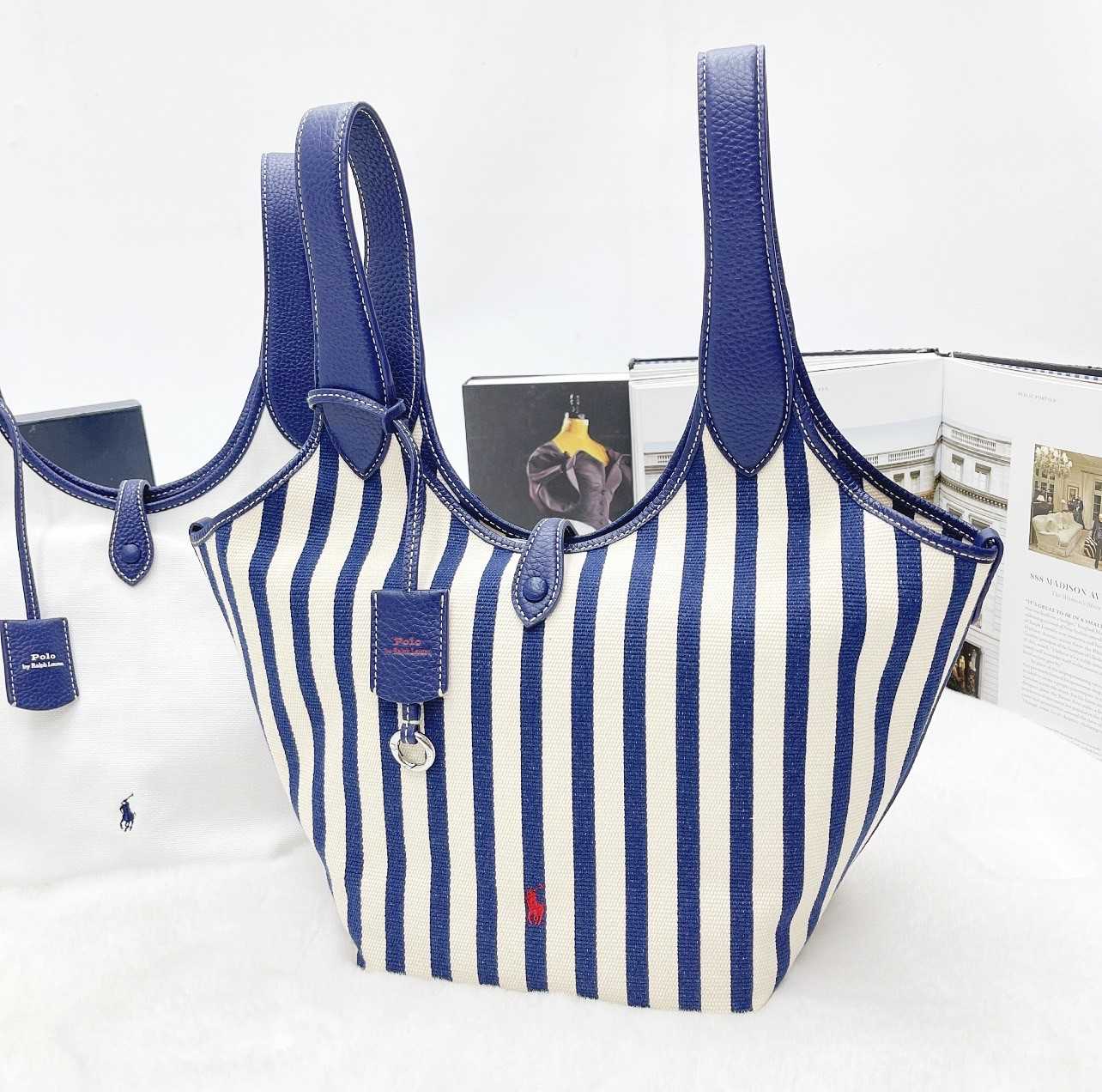 Ralph lauren polo play stripe bag (Navy/White)