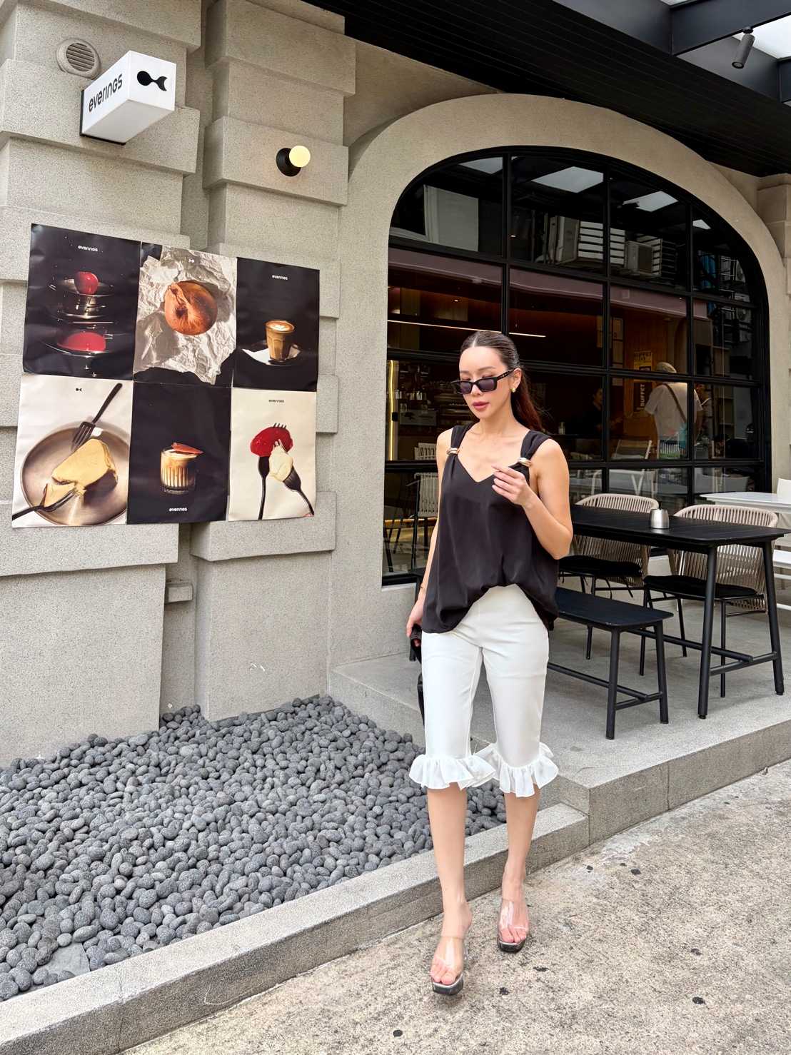 Zeer กางเกงทรง biker ปลายขาติดระบาย มี 3 สี