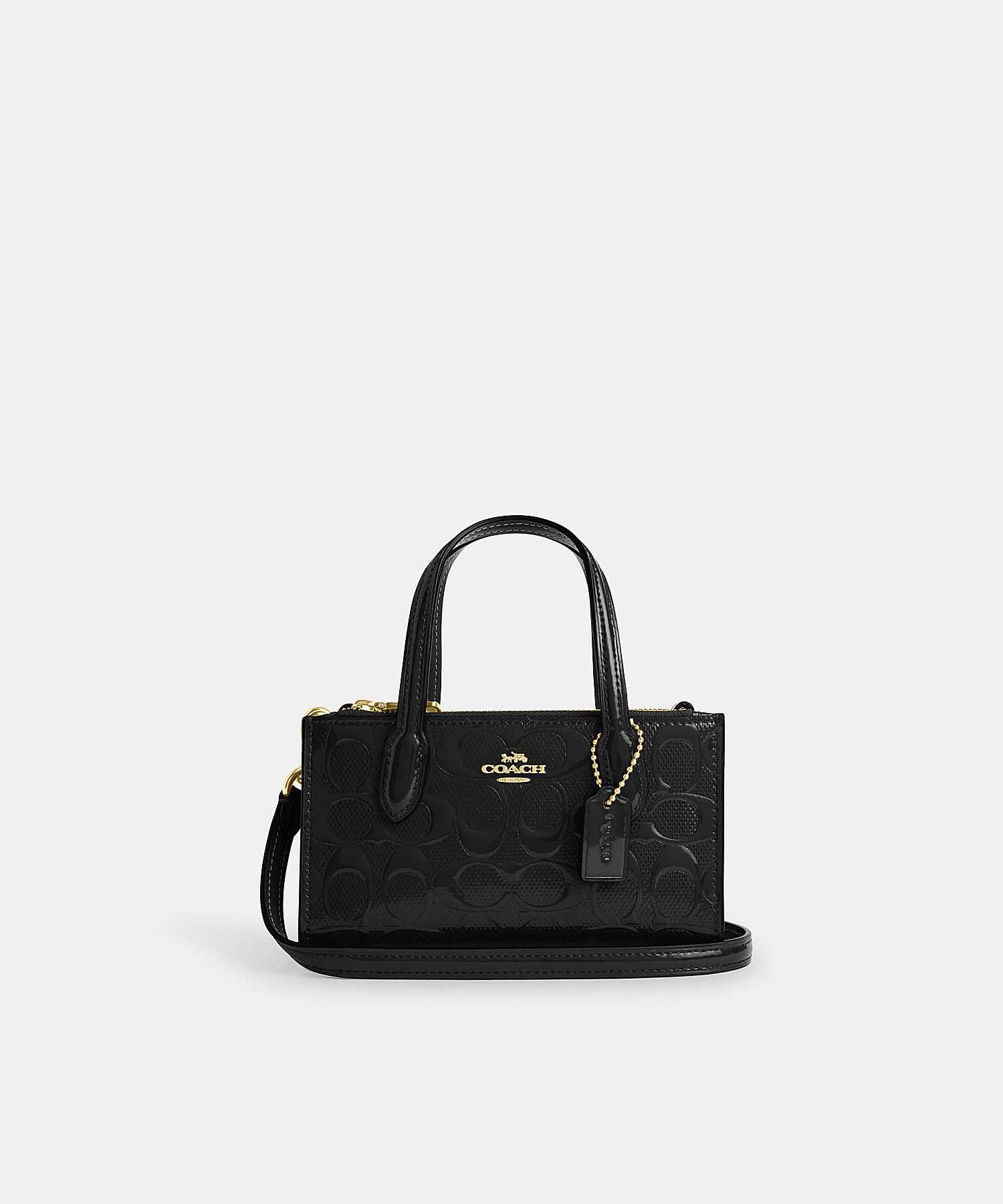 COACH NINA MINI TOTE IN SIGNATURE LEATHER CV406 IMBLK