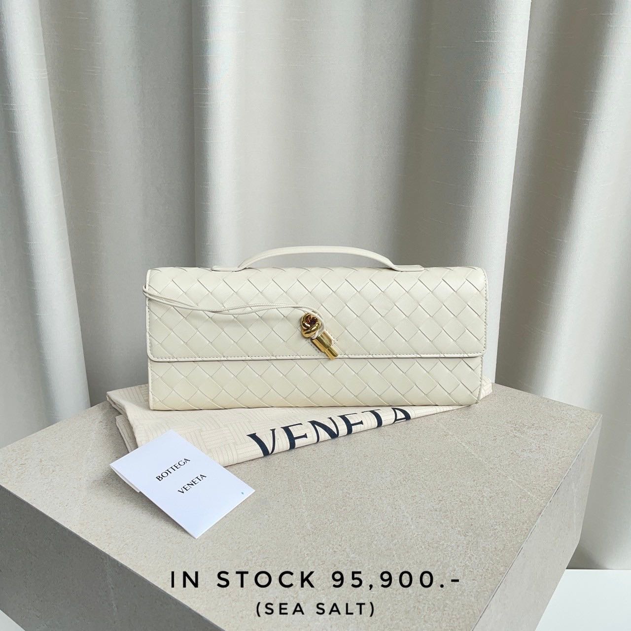 Bottega Andiamo Clutch - Sea Salt