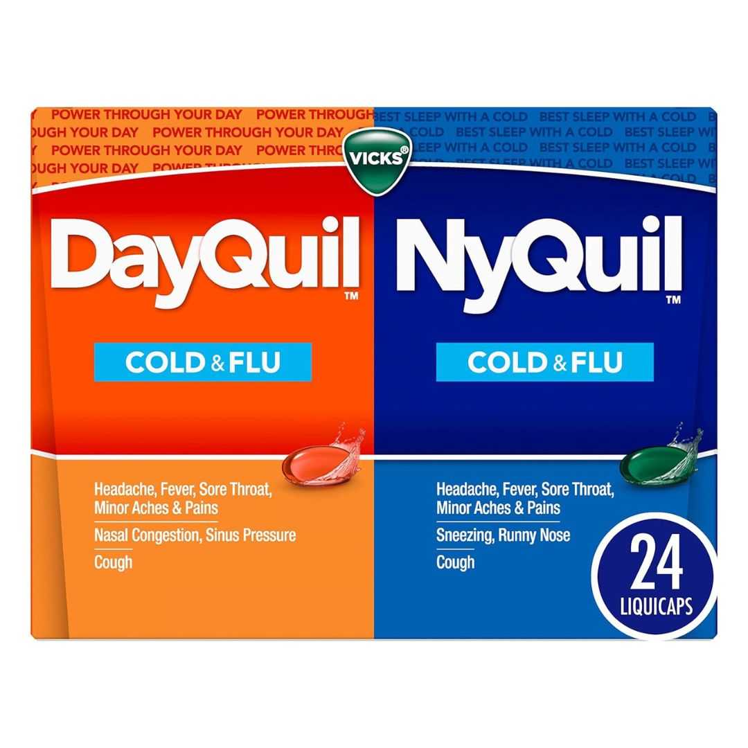 Vicks DayQuil & NyQuil Cough, Cold & Flu Relief ขนาด 24 เม็ด จากอเมริกา พร้อมส่ง