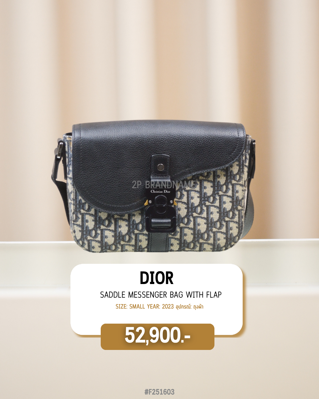 Dior       Saddle messenger black with flap (#F251603)