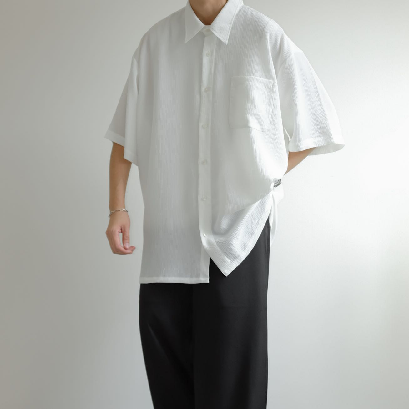 SUTTORY  Poly Pleated Cotton Oversized Shirts