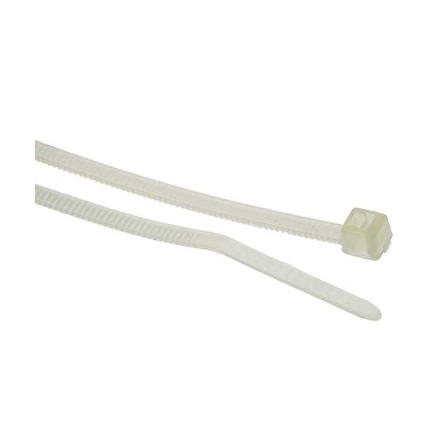 C&W-HellermannTyton Cable Tie, Inside Serrated, 100mm x 2.5 mm, Natural Polyamide 6.6 (PA66), Pk-100