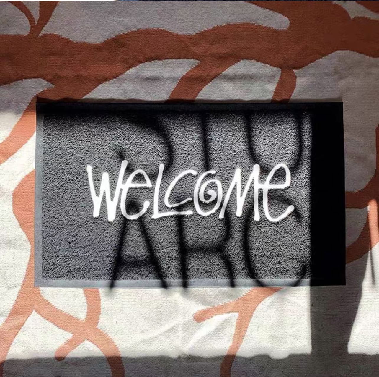 [⚡️พร้อมส่ง ] พรม WELCOME  stussy  พรมดักฝุ่น เนื้อ PVC  ขนาดใหญ่ : 60x80cm พรมแต่งร้าน