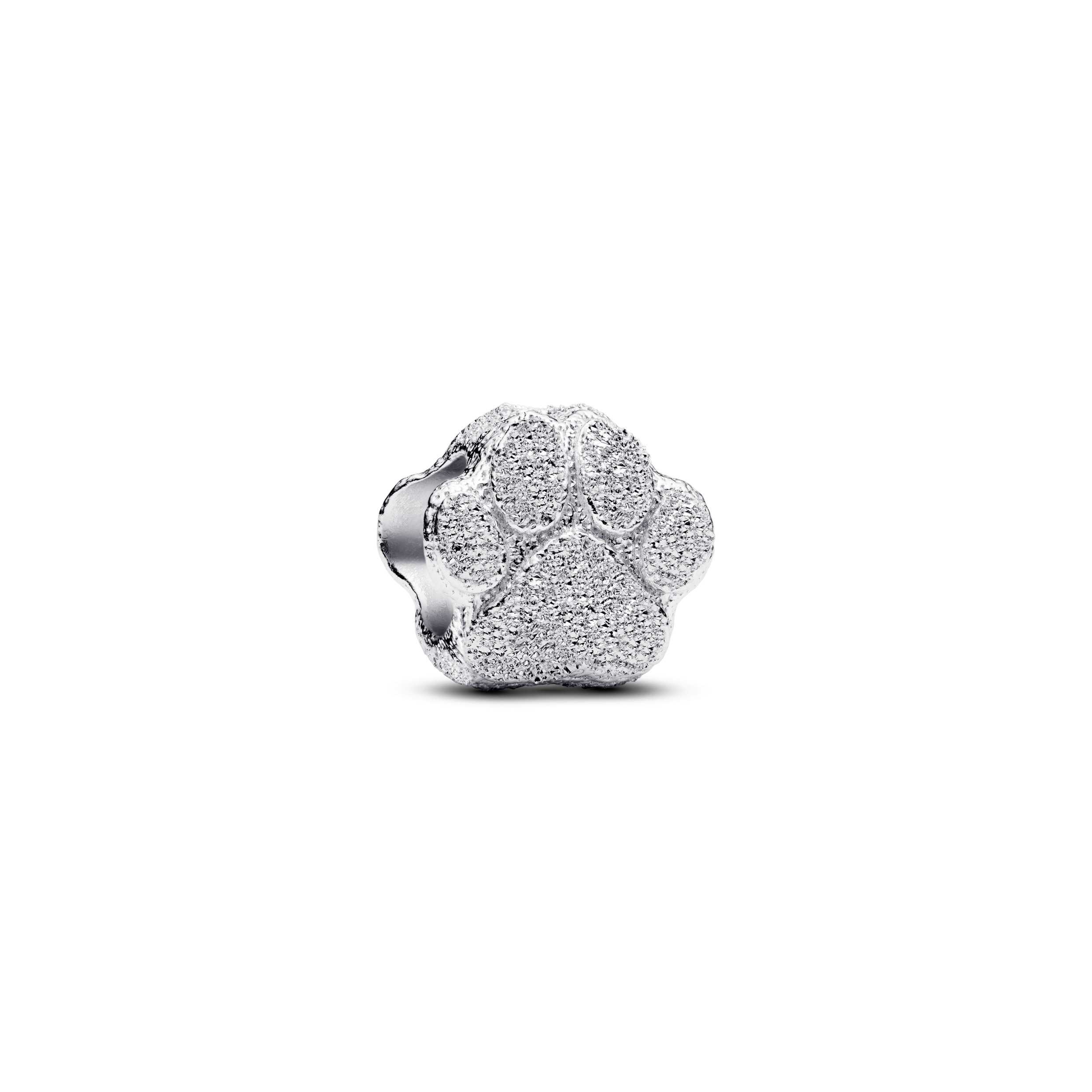 Textured paw sterling silver mini charm