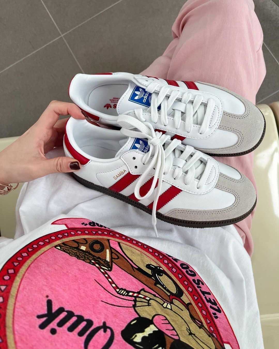 (พร้อมส่ง) Adidas Samba OG White Red