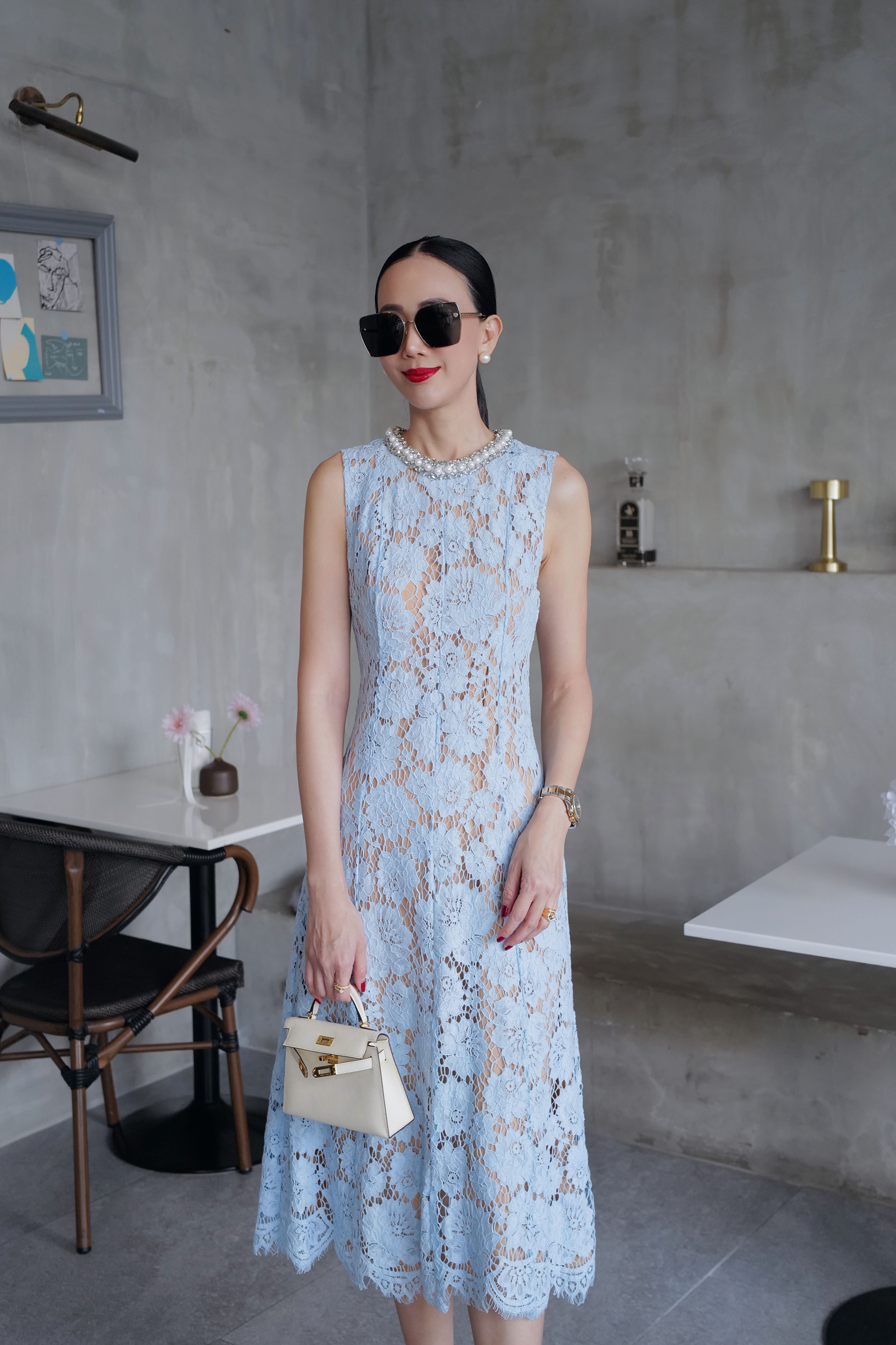 📌พร้อมส่ง…BLUE LACE DRESS 