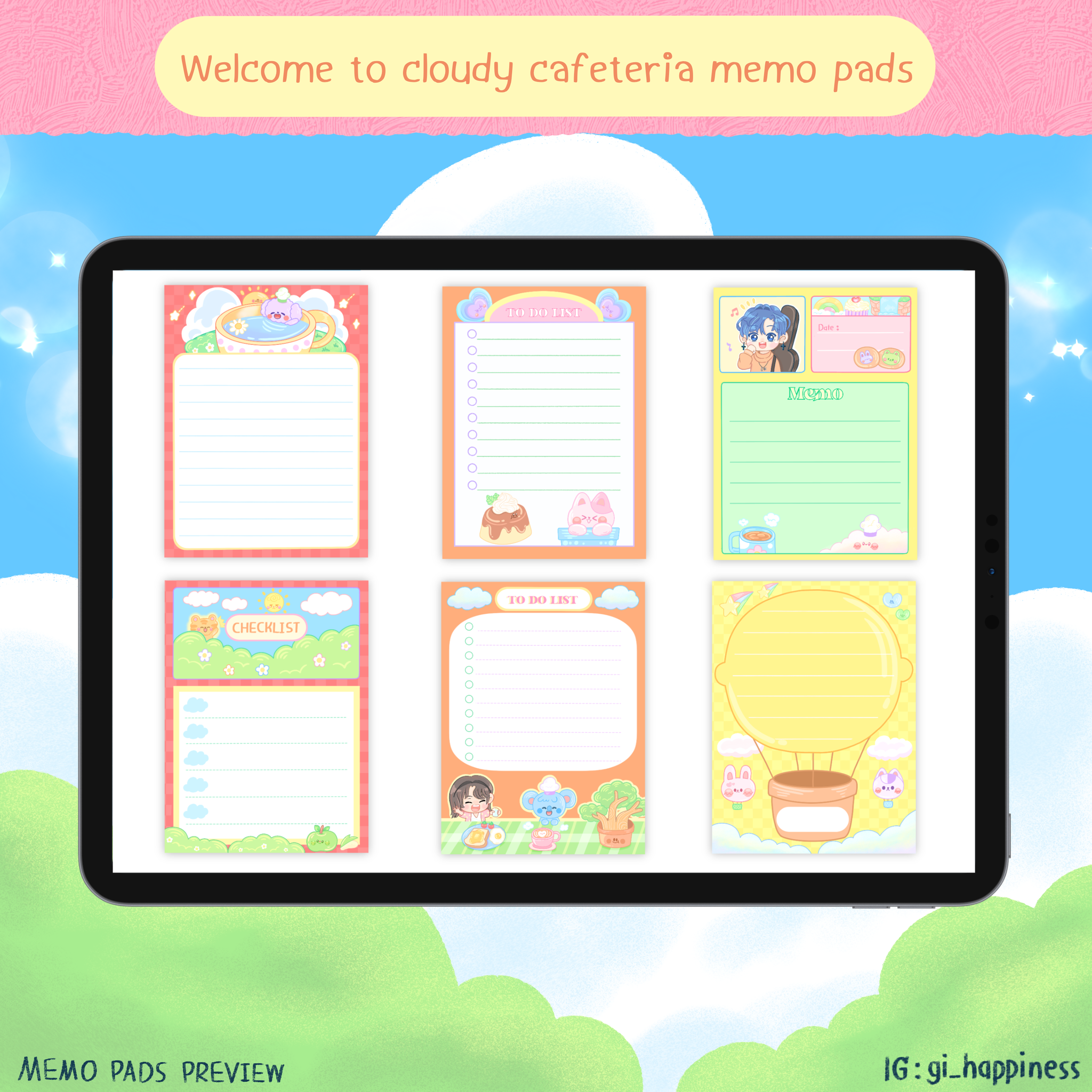 Welcome to cloudy cafeteria memo pads
